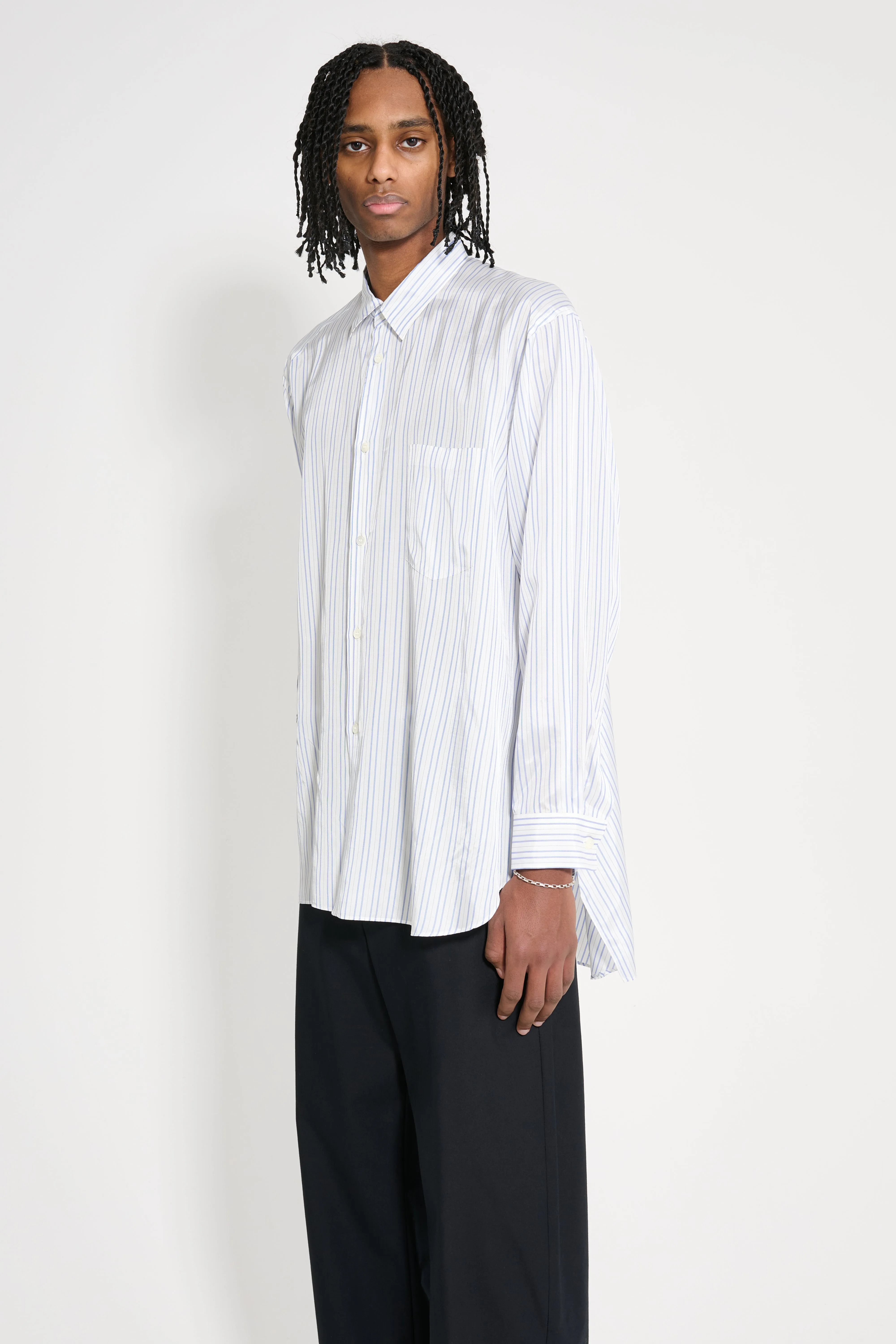 Comme des Garçons Homme Plus Vertical Stripe Shirt White / Blue sold by Tres Bien product image thumbnail 2