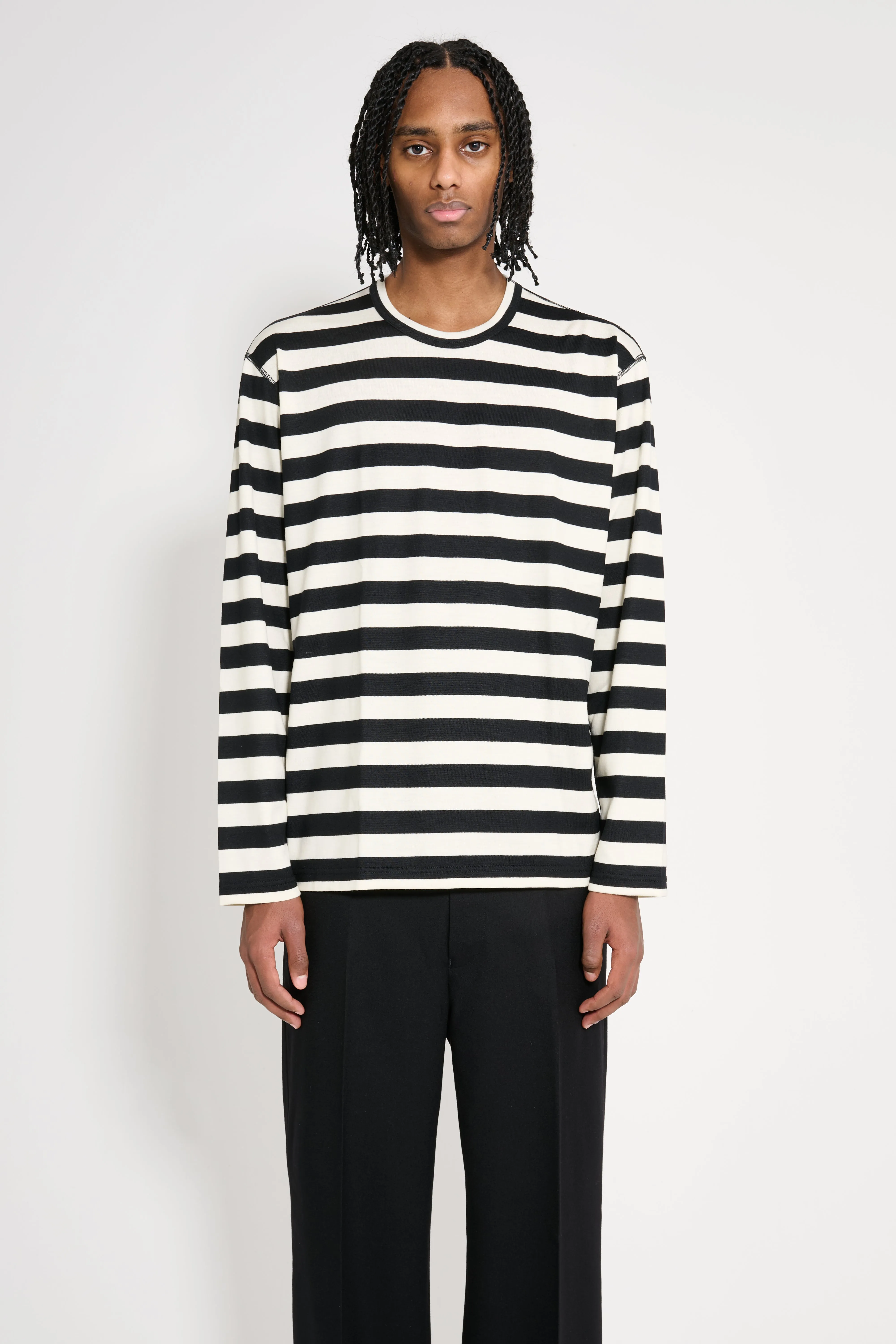 Junya Watanabe MAN Striped Long Sleeve T-shirt Black / White sold by Tres Bien