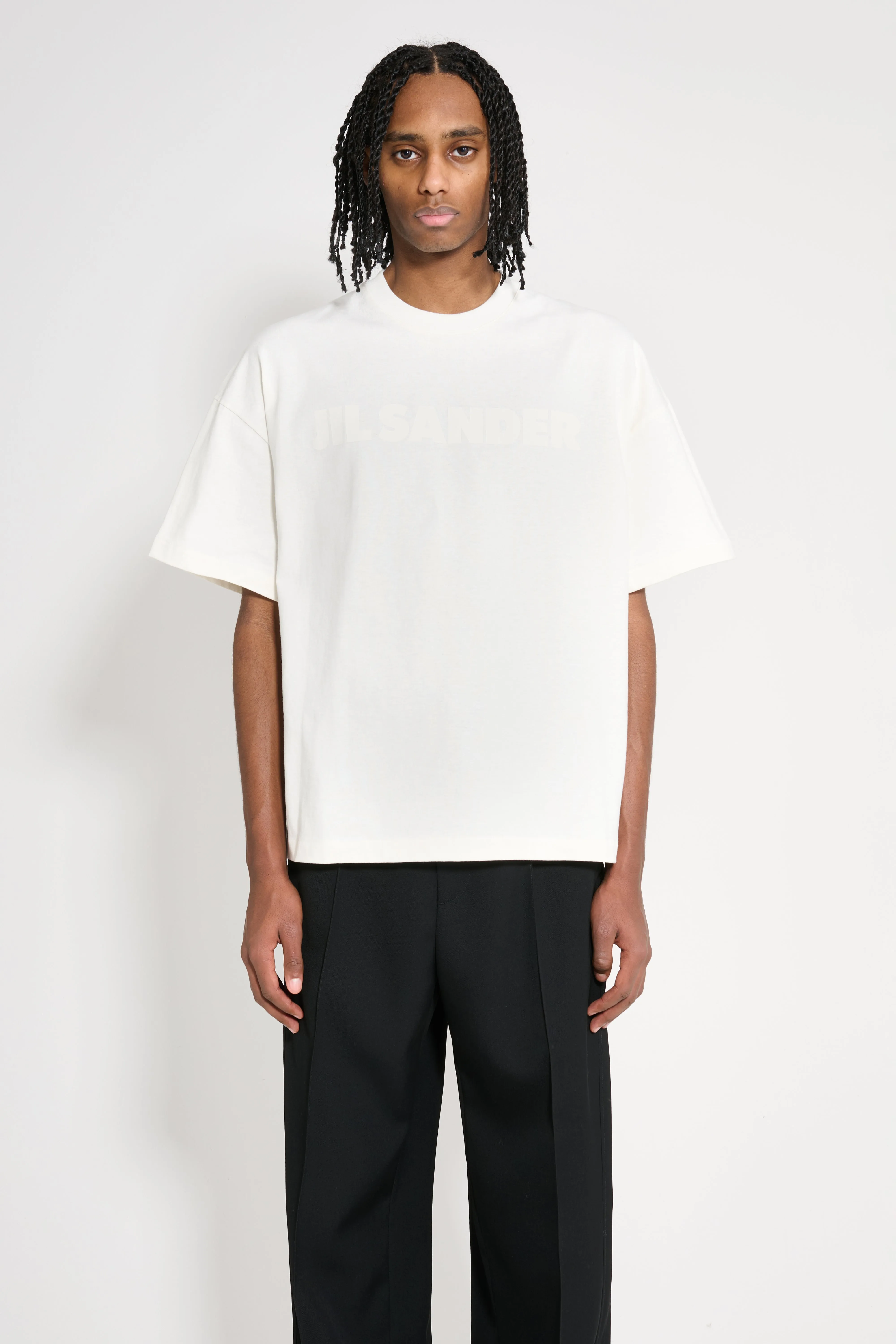 Jil Sander Boxy Tonal Logo T-shirt Porcelain sold by Tres Bien