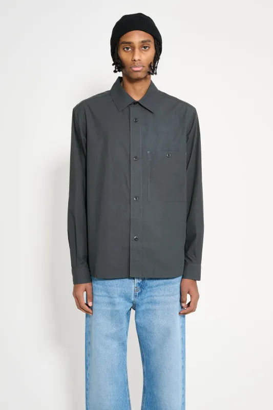 Margaret Howell MHL Overall Shirt Light Cotton Lyocell Asphalt made by Margaret Howell