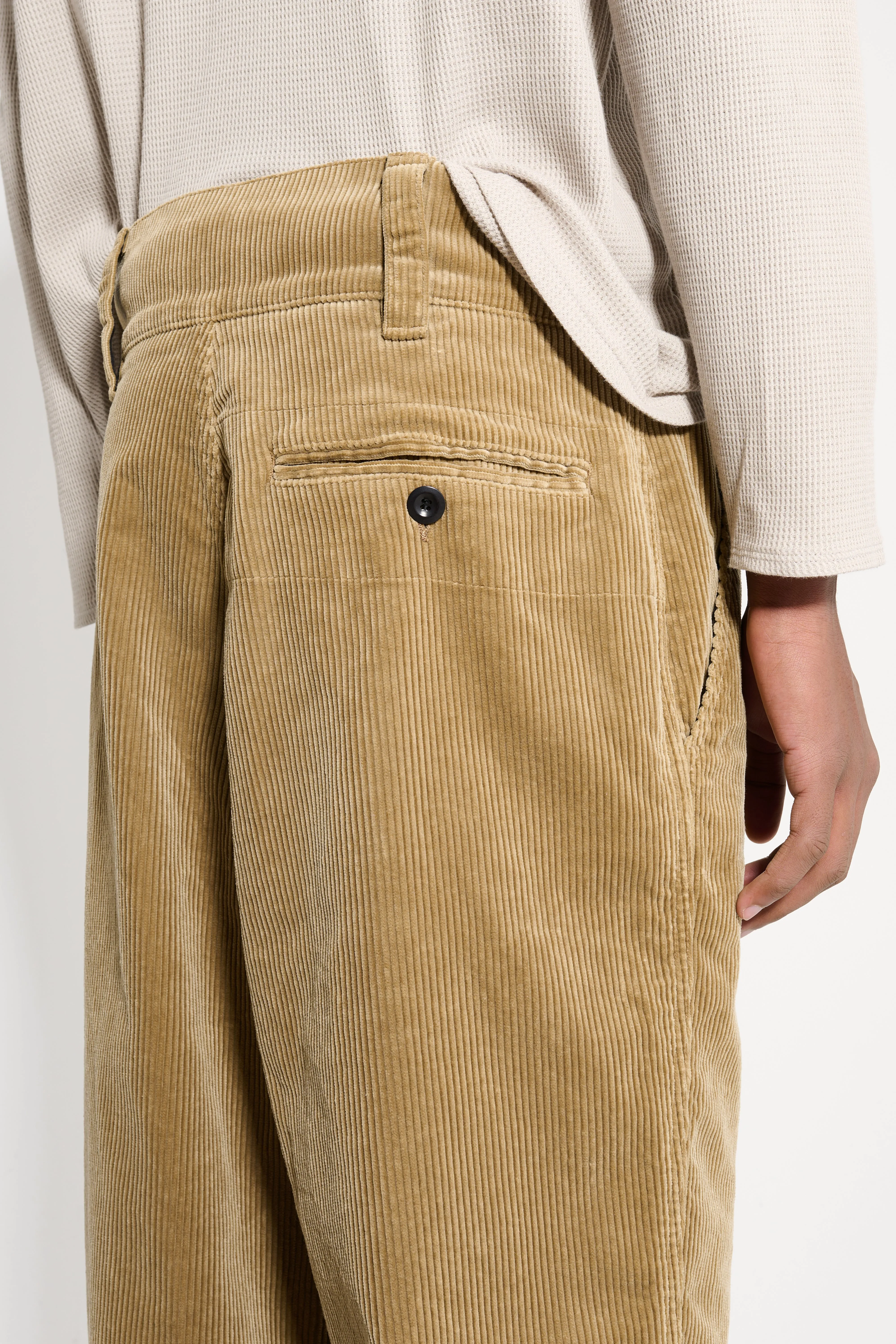 Margaret Howell MHL Wide Waistband Trouser Heavy Corduroy Off Putty sold by Tres Bien product image thumbnail 4