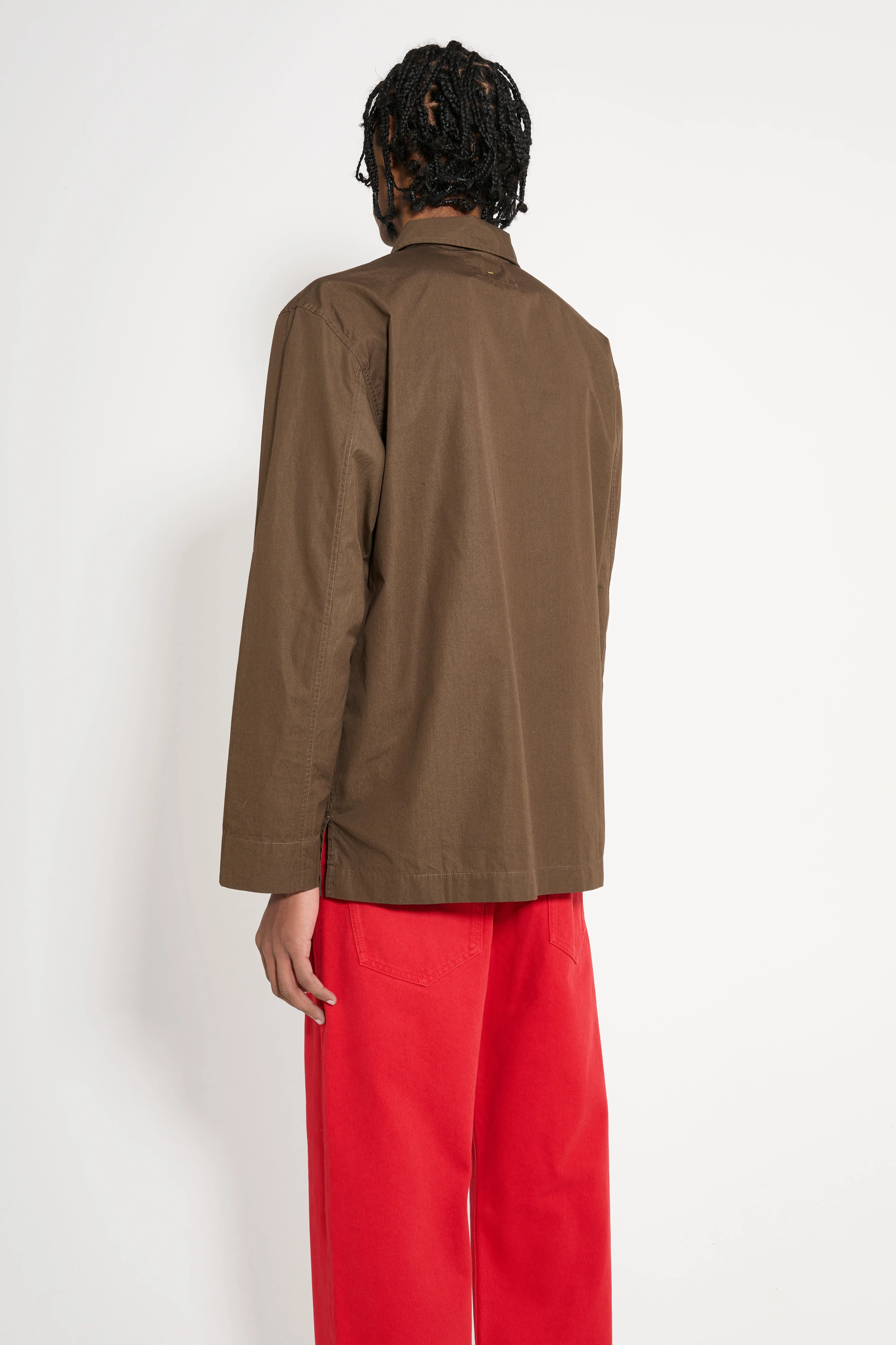 Margaret Howell MHL PJ Shirt Compact Cotton Poplin Carob sold by Tres Bien product image thumbnail 4