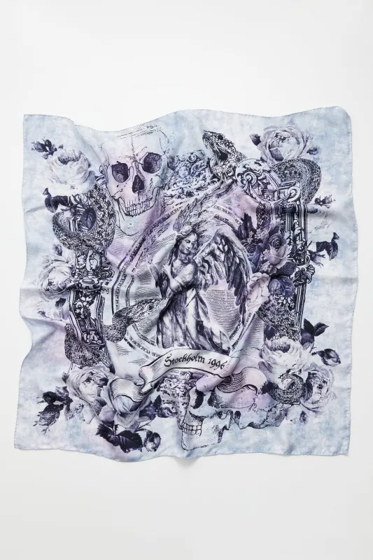 Acne Studios Printed Scarf Denim Blue made by Acne Studios