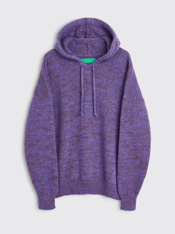TRÈS BIEN everywear Knitted Hoodie Alpaca Mohair Purple sold by Tres Bien