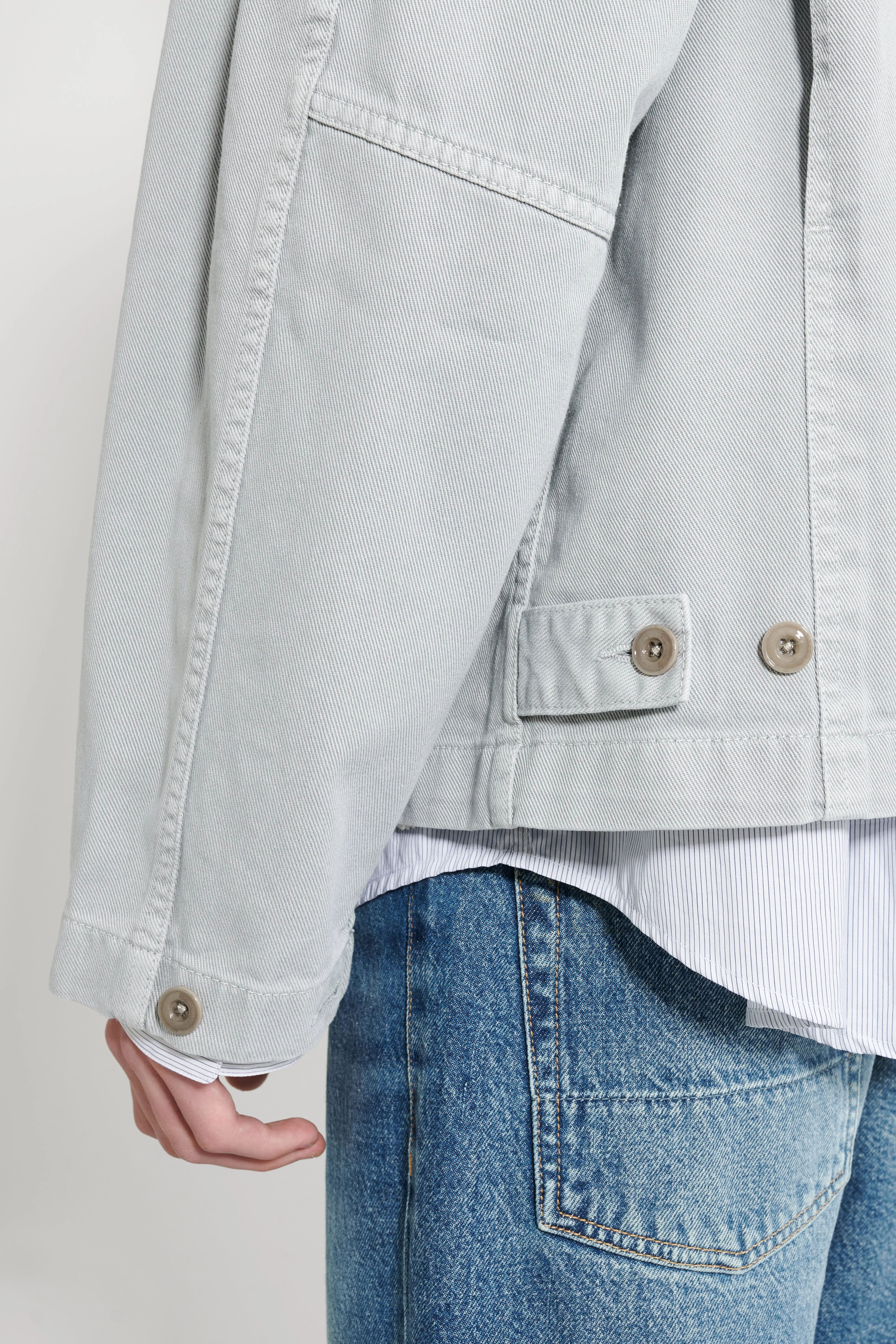Lemaire Boxy Jacket GD Snow Heavy Denim Blue Grey sold by Tres Bien product image thumbnail 5