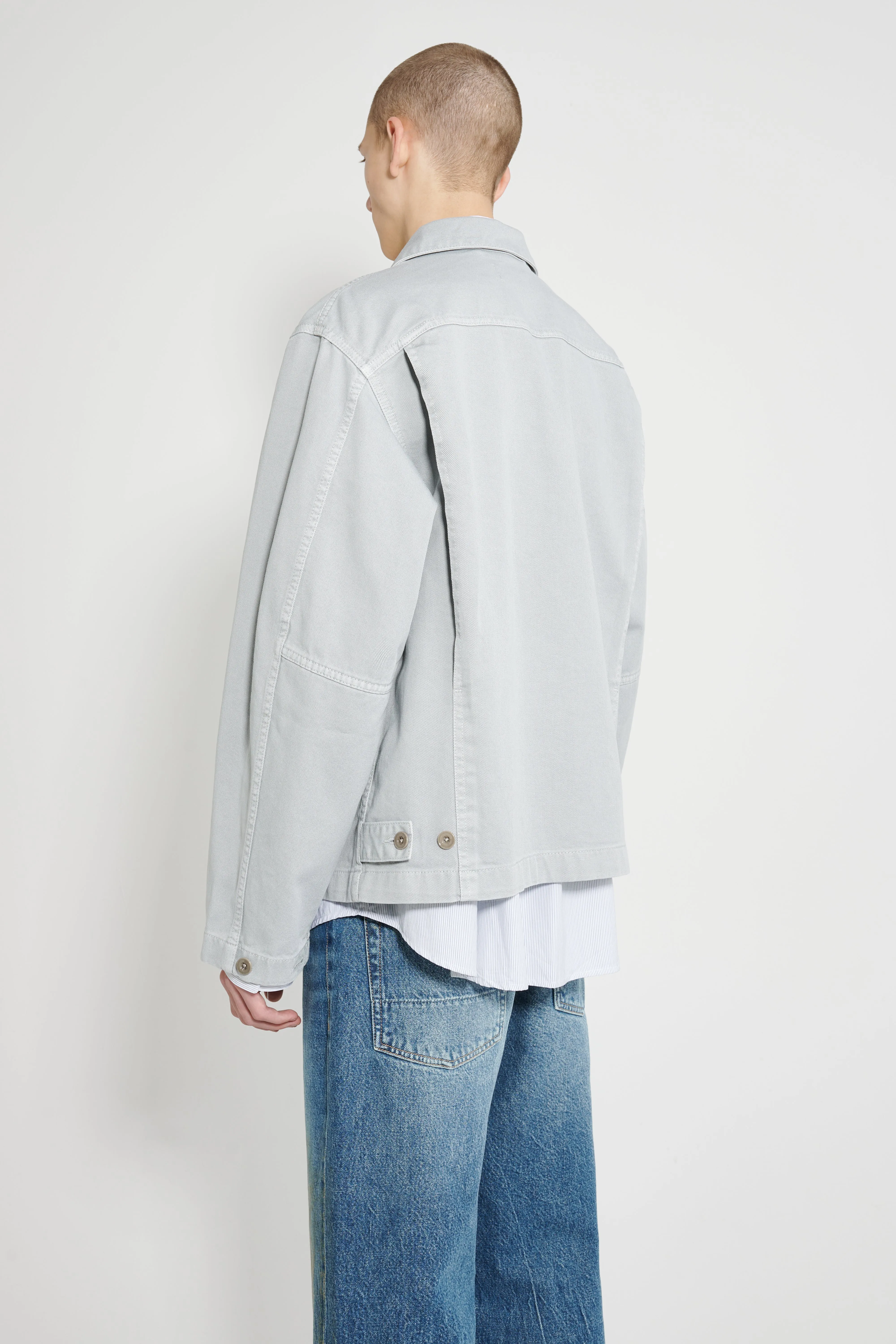 Lemaire Boxy Jacket GD Snow Heavy Denim Blue Grey sold by Tres Bien product image thumbnail 3