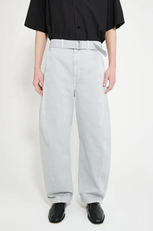 Lemaire Twisted Belted Pants GD Snow Heavy Denim Blue Grey made by Lemaire