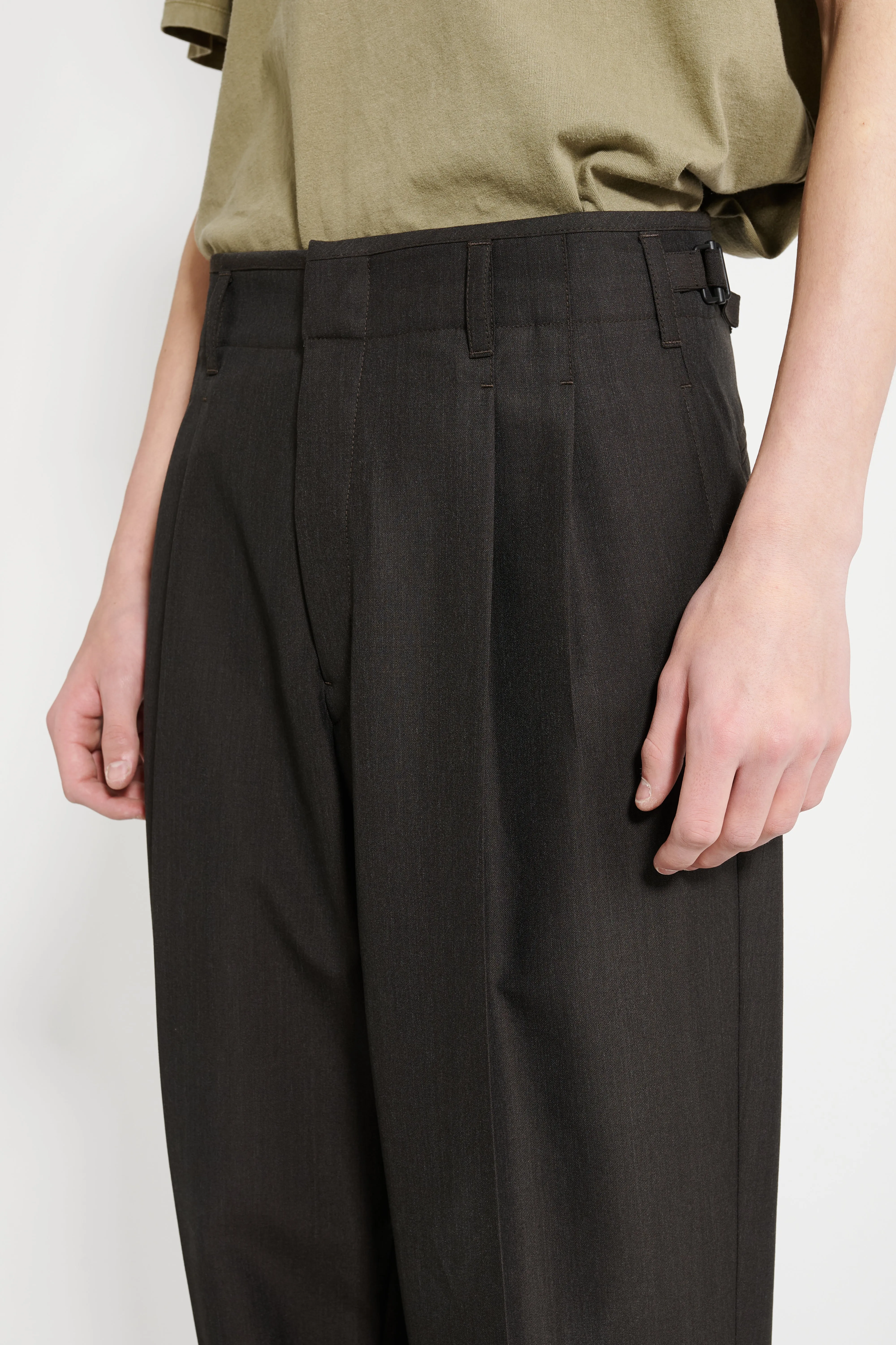 Lemaire Pleated Pants Dark Espresso Melange sold by Tres Bien product image thumbnail 3
