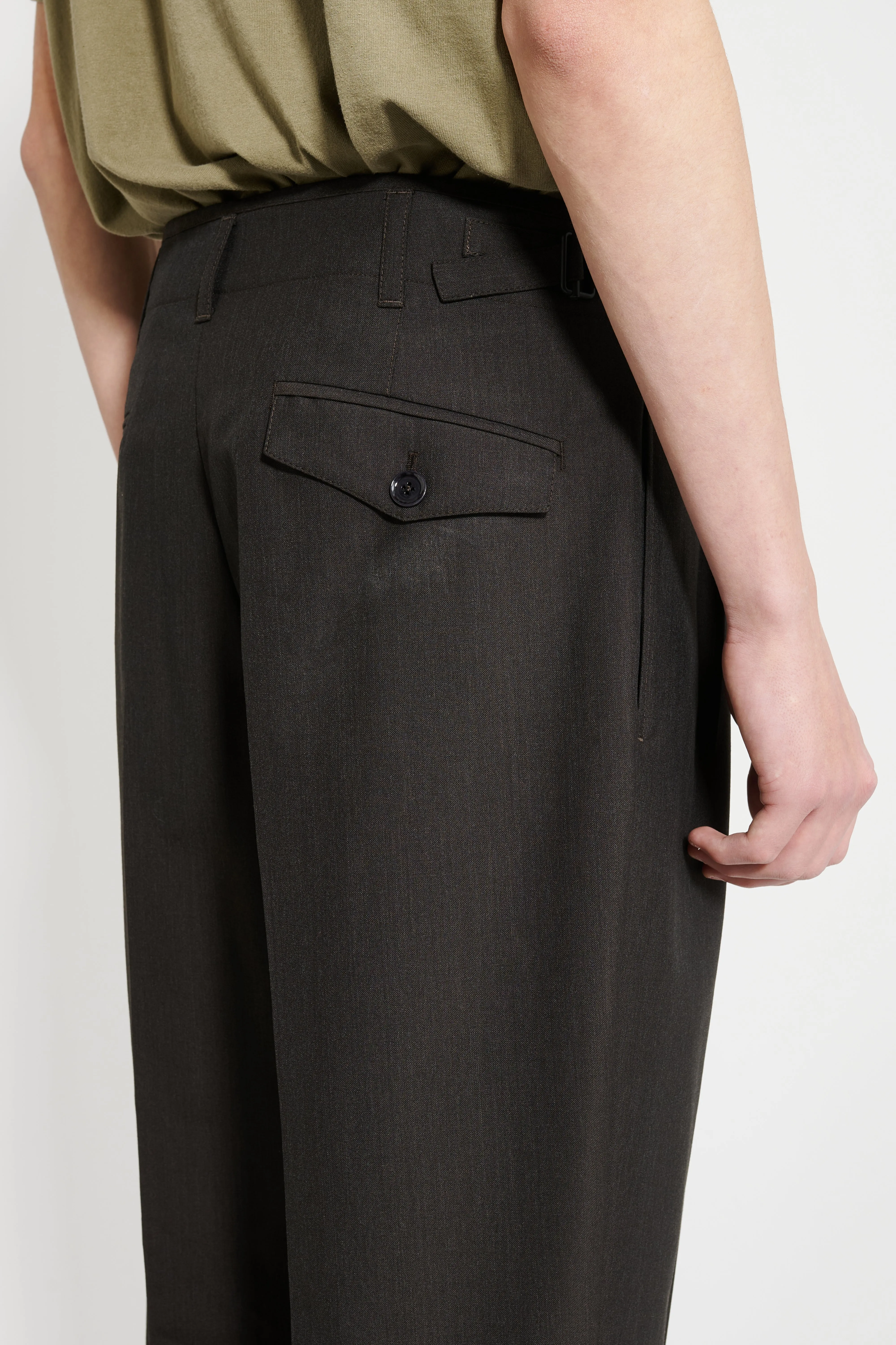 Lemaire Pleated Pants Dark Espresso Melange sold by Tres Bien product image thumbnail 4