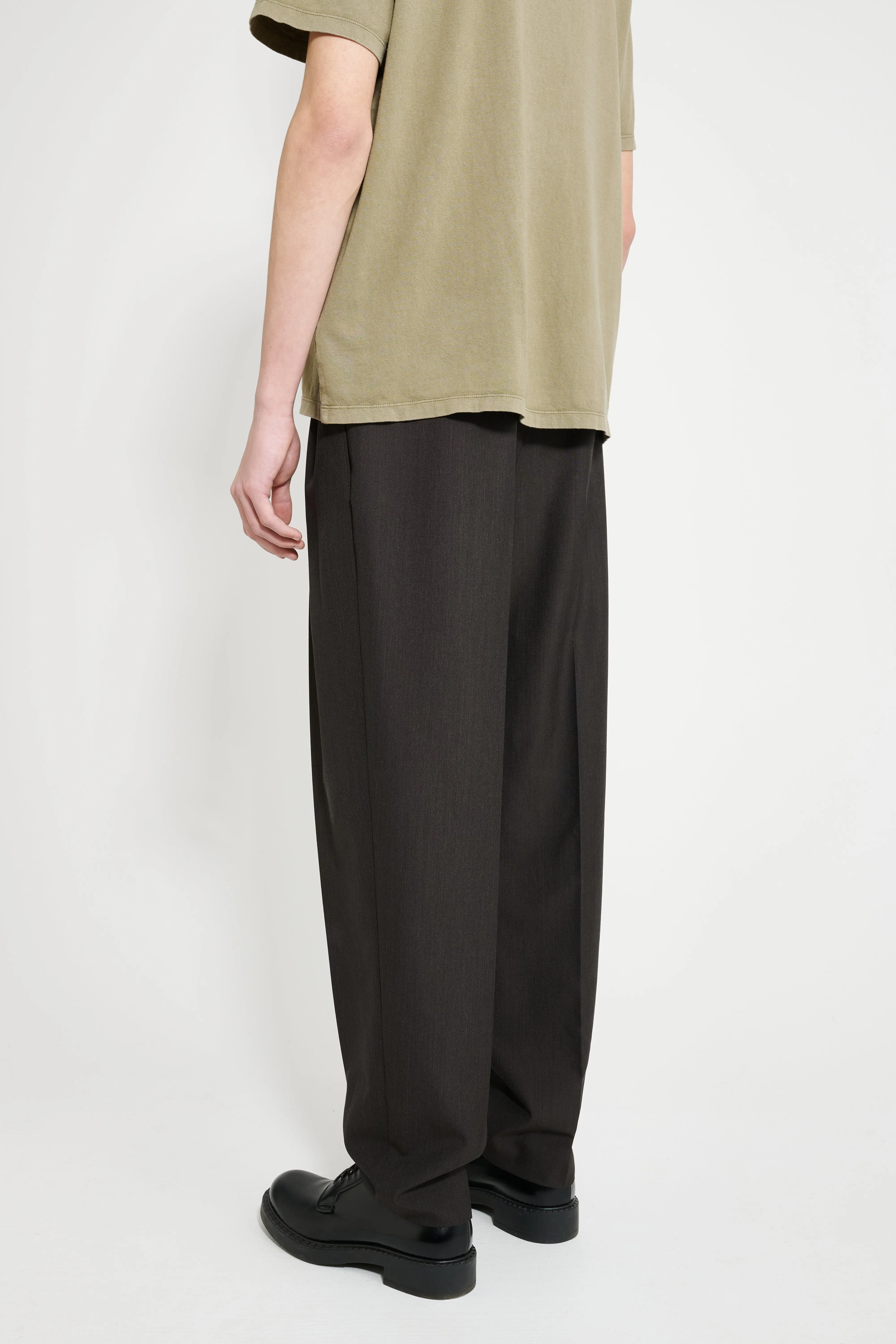 Lemaire Pleated Pants Dark Espresso Melange sold by Tres Bien product image thumbnail 2