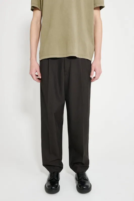 Lemaire Pleated Pants Dark Espresso Melange sold by Tres Bien