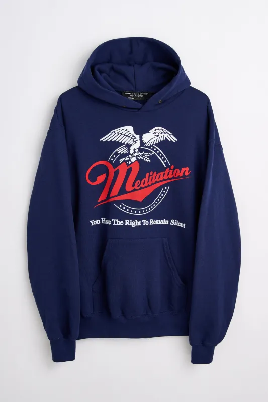 Connie Costas Meditation Hoodie Navy sold by Tres Bien