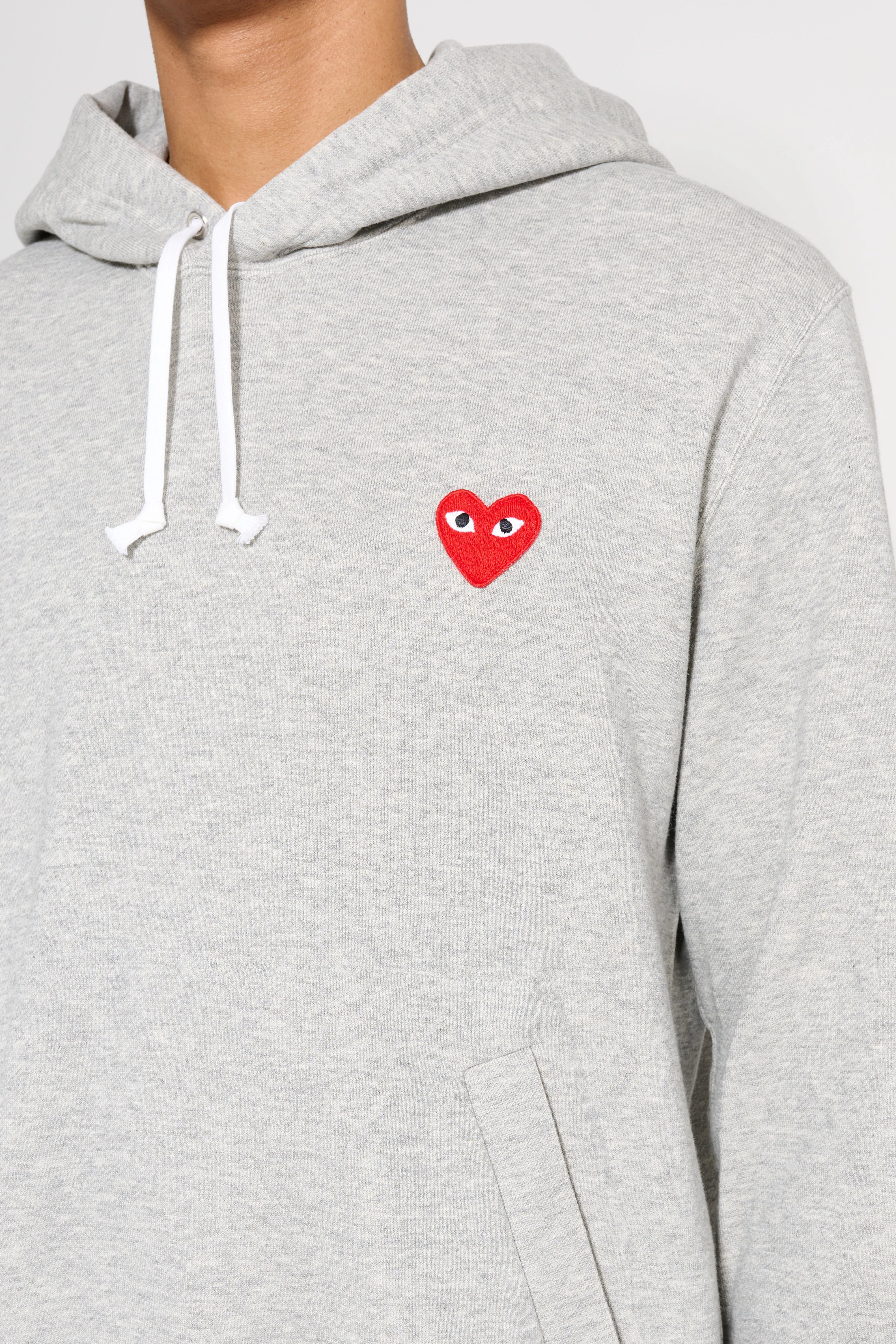 Comme des Garçons Play Small Heart Hooded Sweatshirt Grey sold by Tres Bien product image thumbnail 4