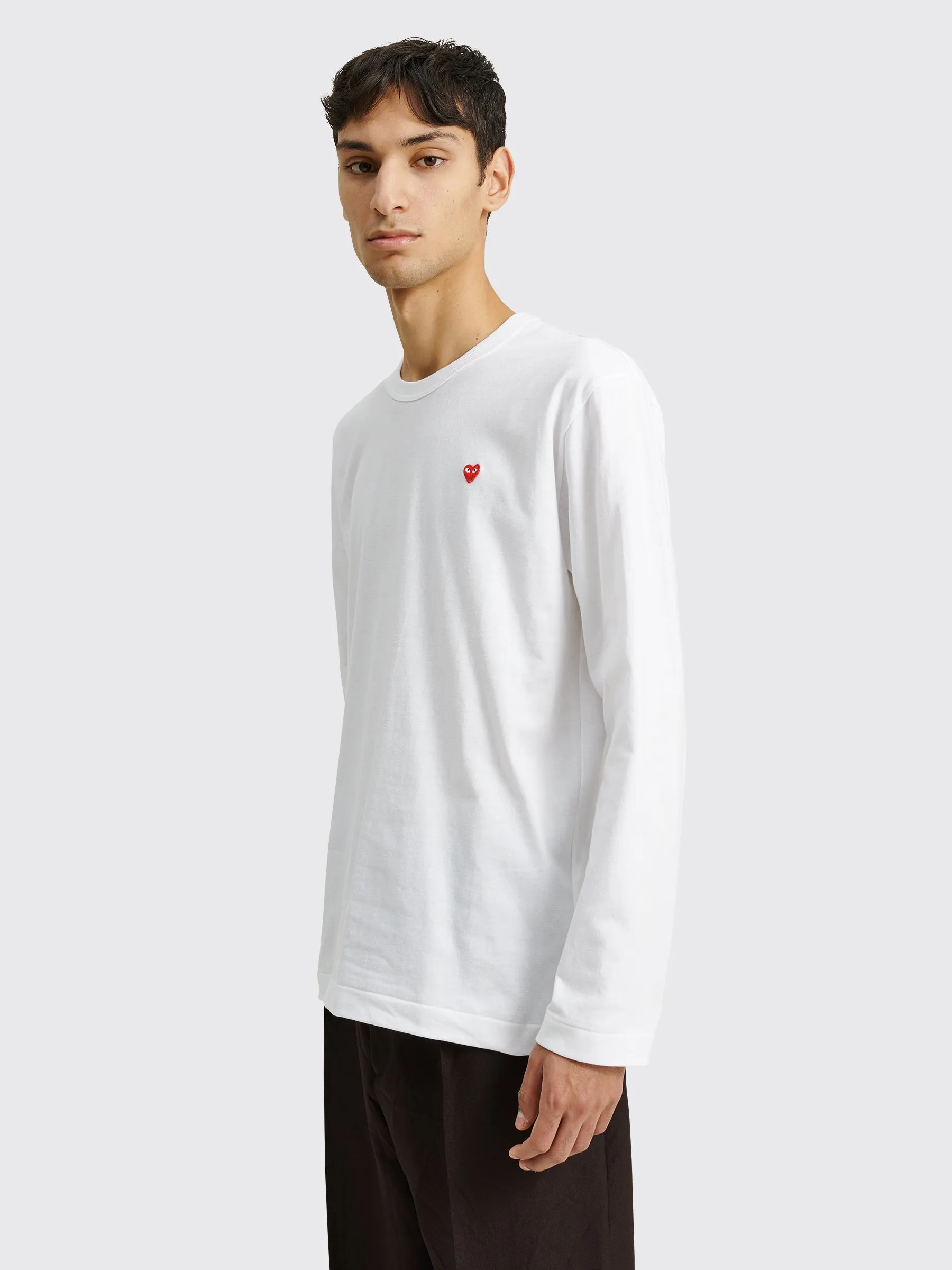 Comme des Garçons Play Mini Heart LS T-shirt White sold by Tres Bien product image thumbnail 3