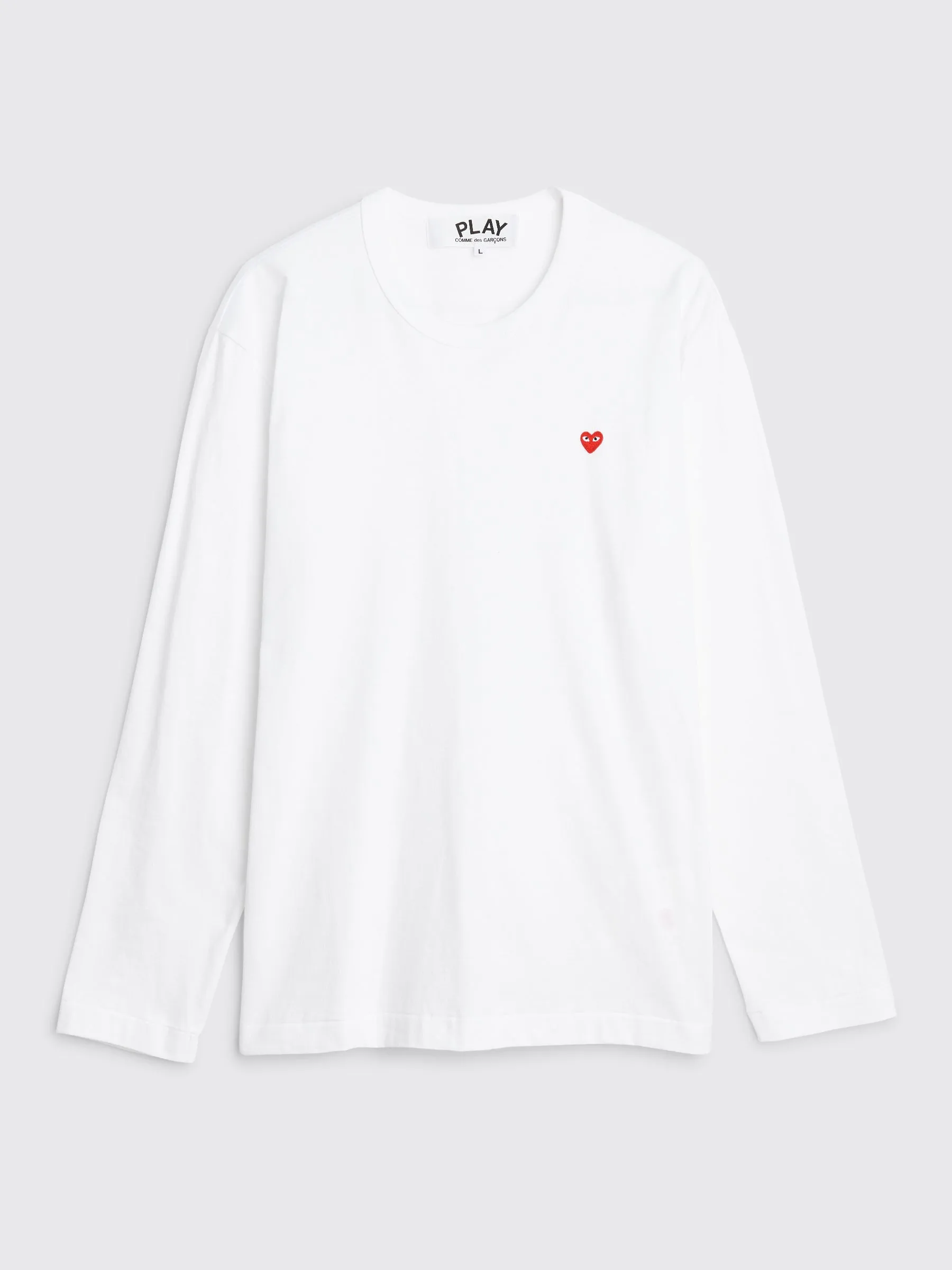 Comme des Garçons Play Mini Heart LS T-shirt White sold by Tres Bien