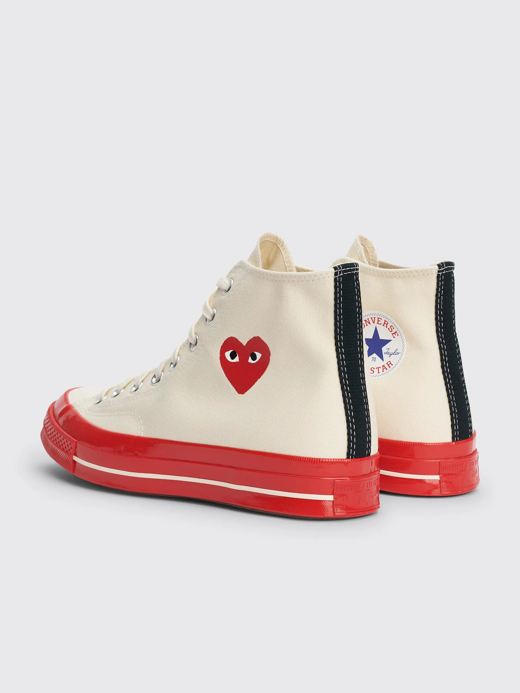 Comme des Garçons Play x Converse Chuck 70 Hi Pristine / Red / Egret sold by Tres Bien product image thumbnail 4