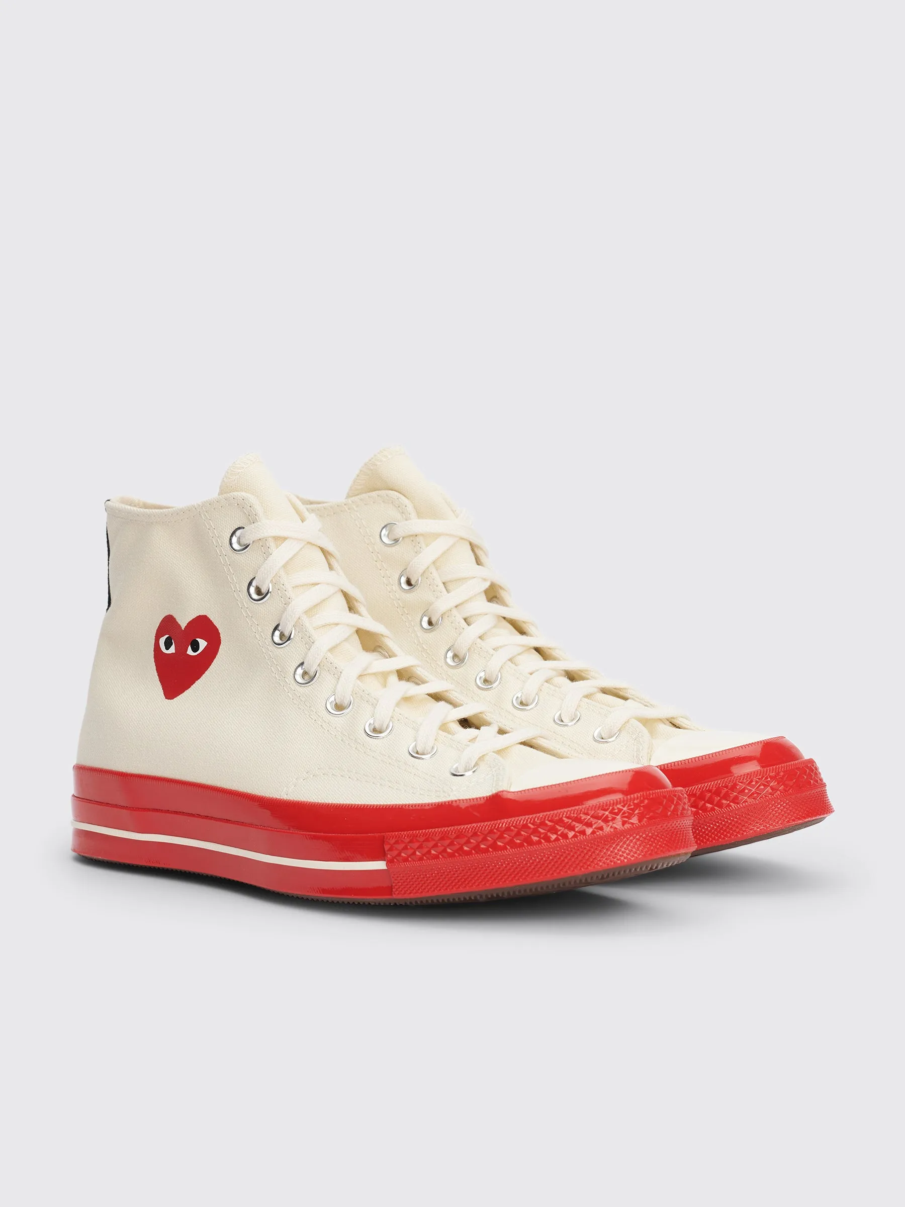 Comme des Garçons Play x Converse Chuck 70 Hi Pristine / Red / Egret sold by Tres Bien product image thumbnail 3