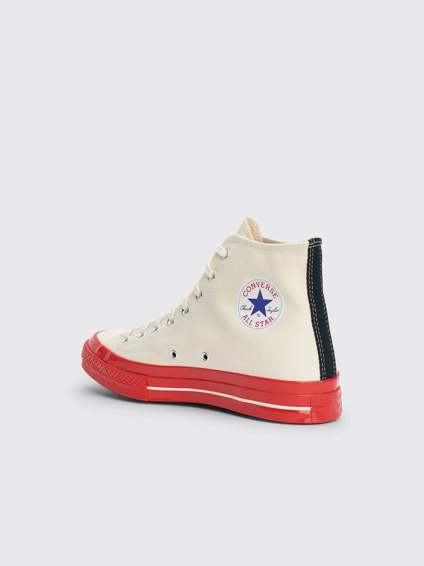 Comme des Garçons Play x Converse Chuck 70 Hi Pristine / Red / Egret sold by Tres Bien product image thumbnail 2