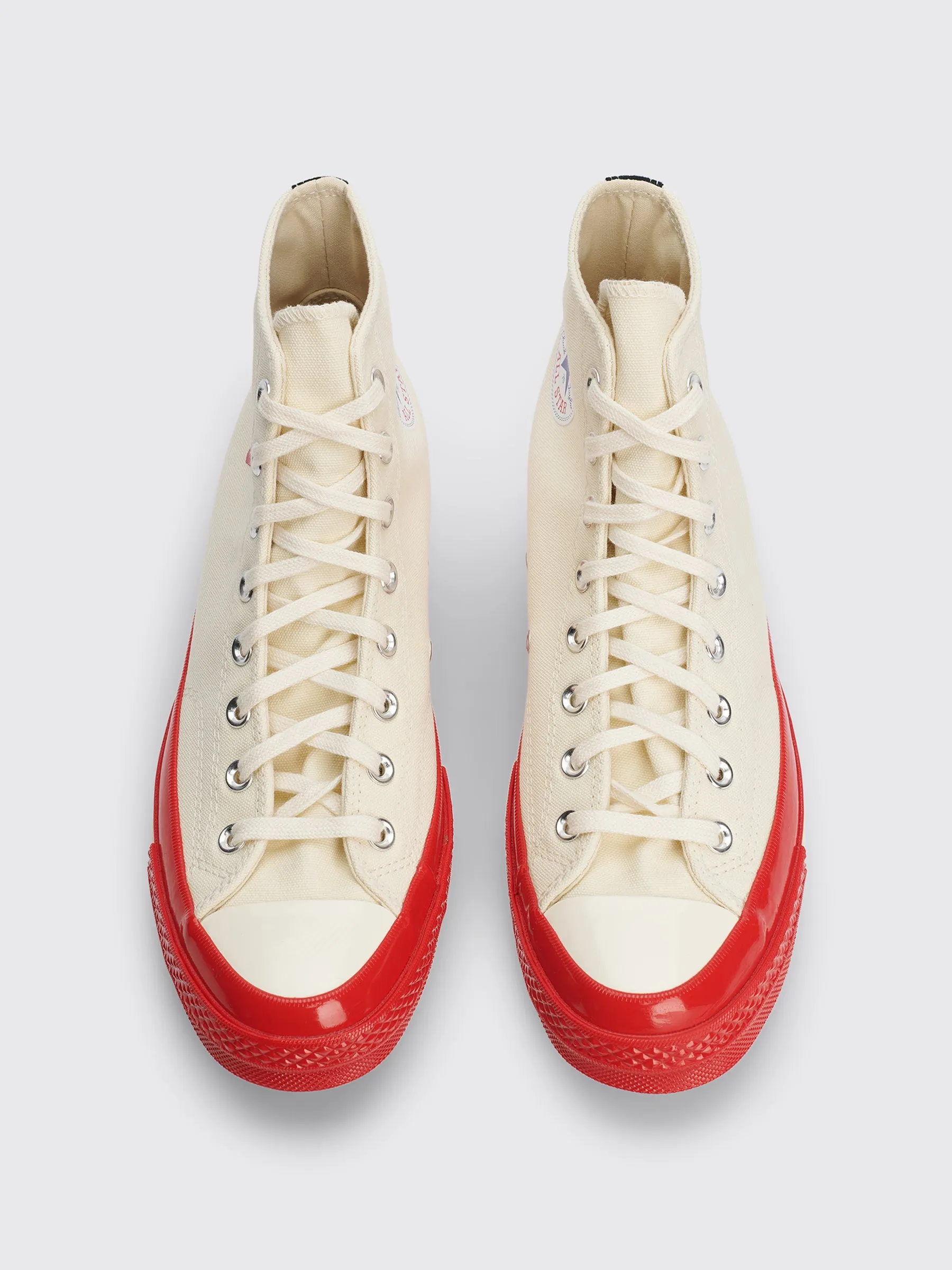 Comme des Garçons Play x Converse Chuck 70 Hi Pristine / Red / Egret sold by Tres Bien product image thumbnail 5