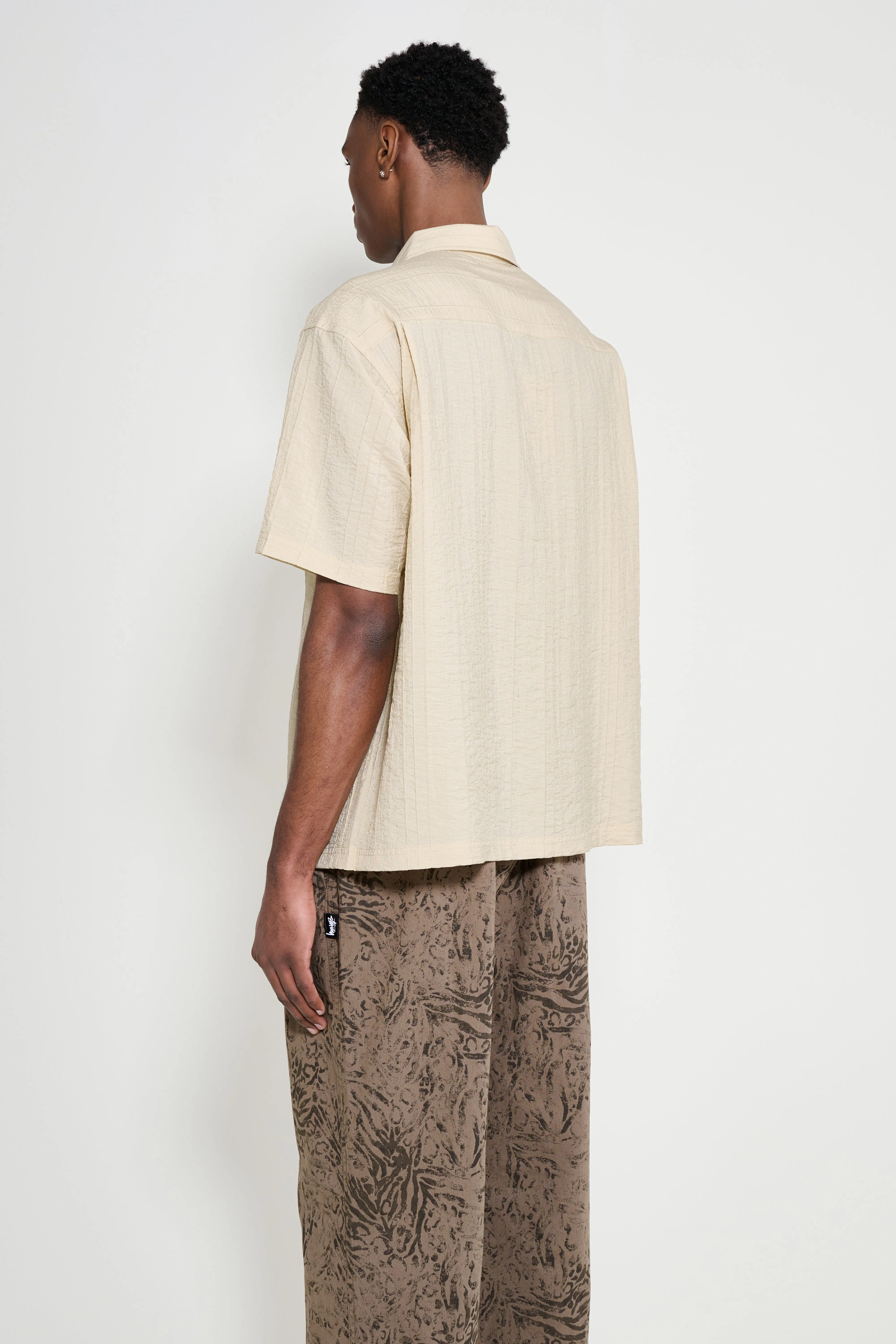 Stüssy Pleated Textured Shirt Tan sold by Tres Bien product image thumbnail 3
