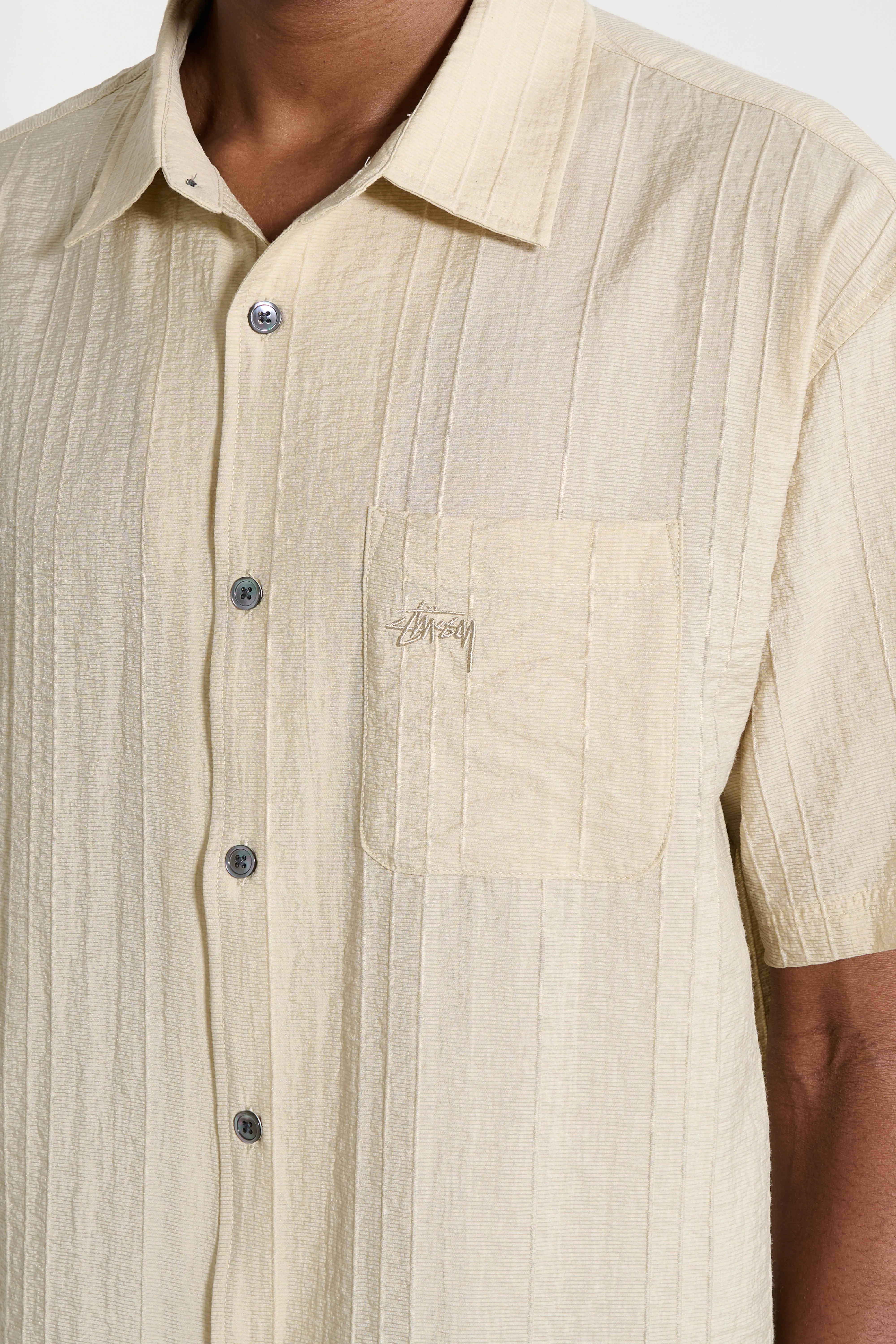 Stüssy Pleated Textured Shirt Tan sold by Tres Bien product image thumbnail 5