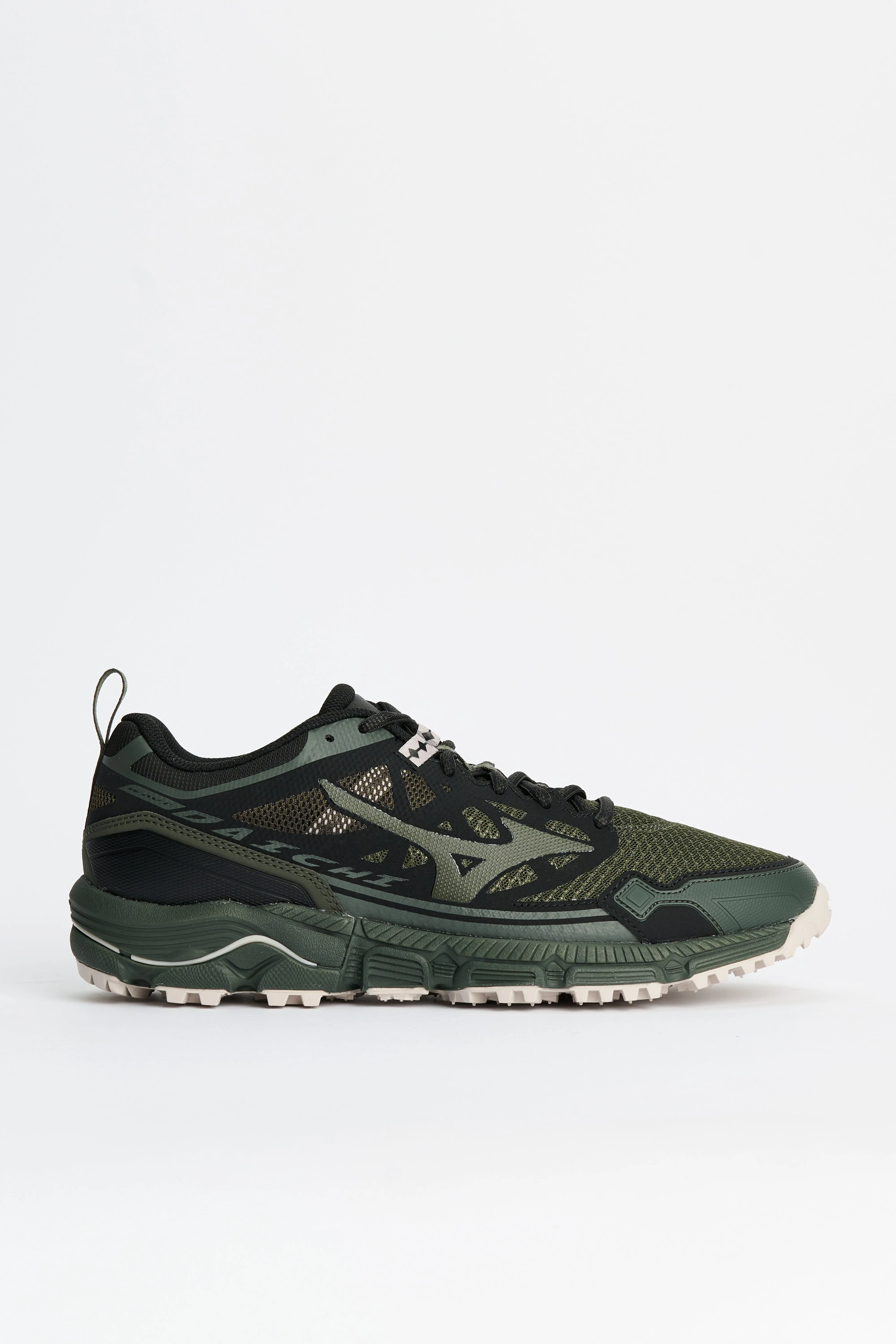 Mizuno Wave Daichi LS Forest Night / Black / Silver Birch sold by Tres Bien