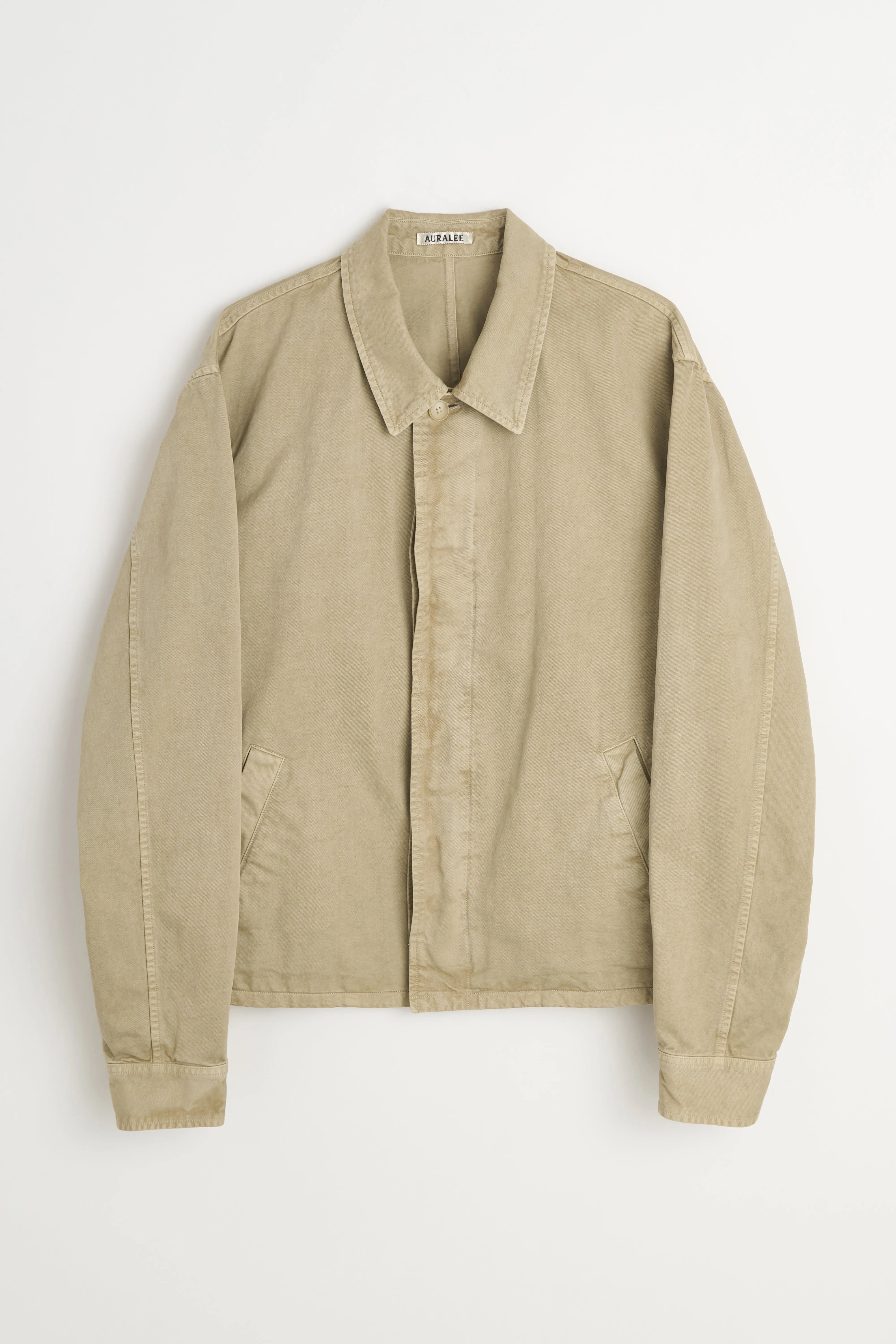 Auralee Garment Dyed Finx Light Chino Jacket Beige sold by Tres Bien