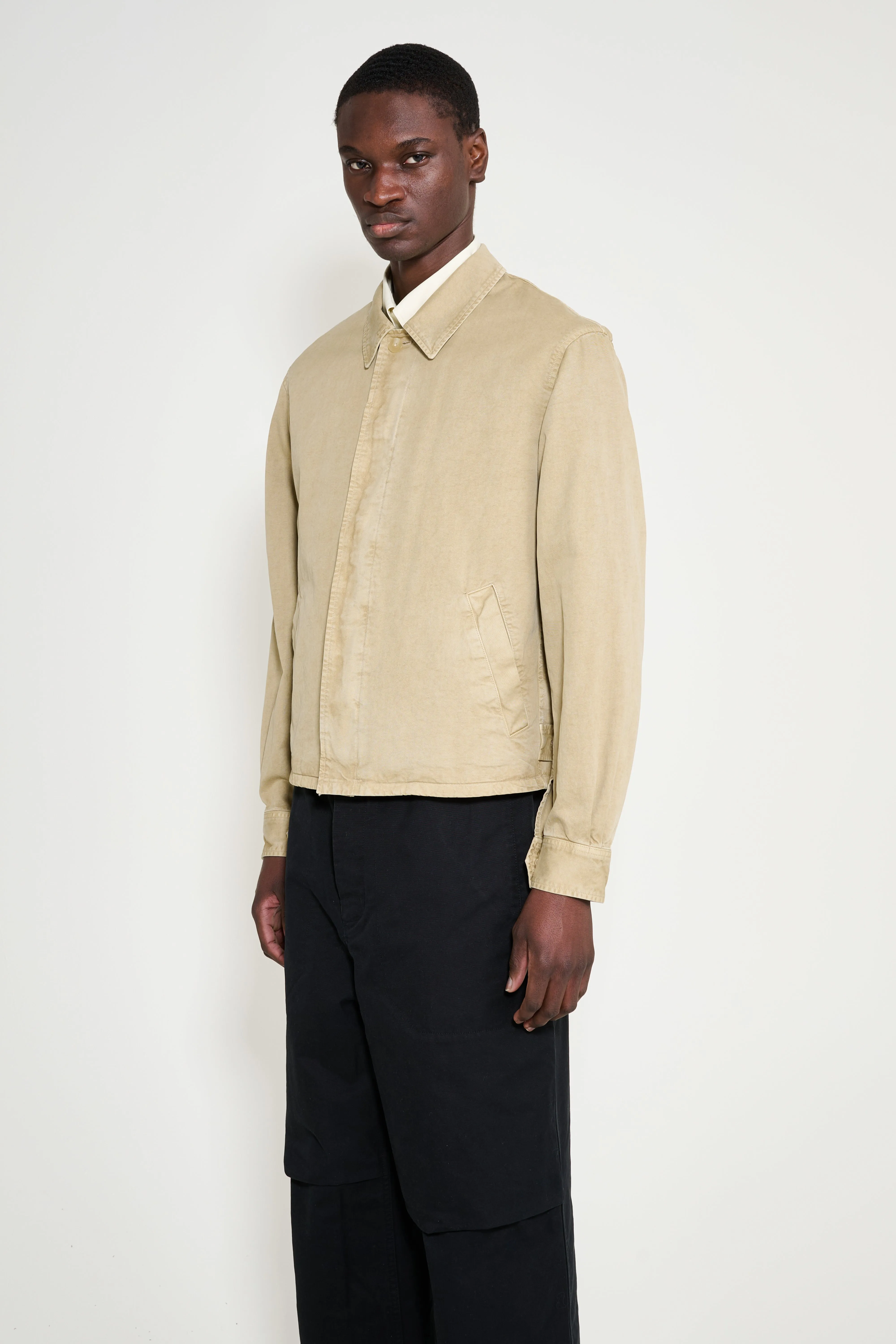 Auralee Garment Dyed Finx Light Chino Jacket Beige sold by Tres Bien product image thumbnail 3