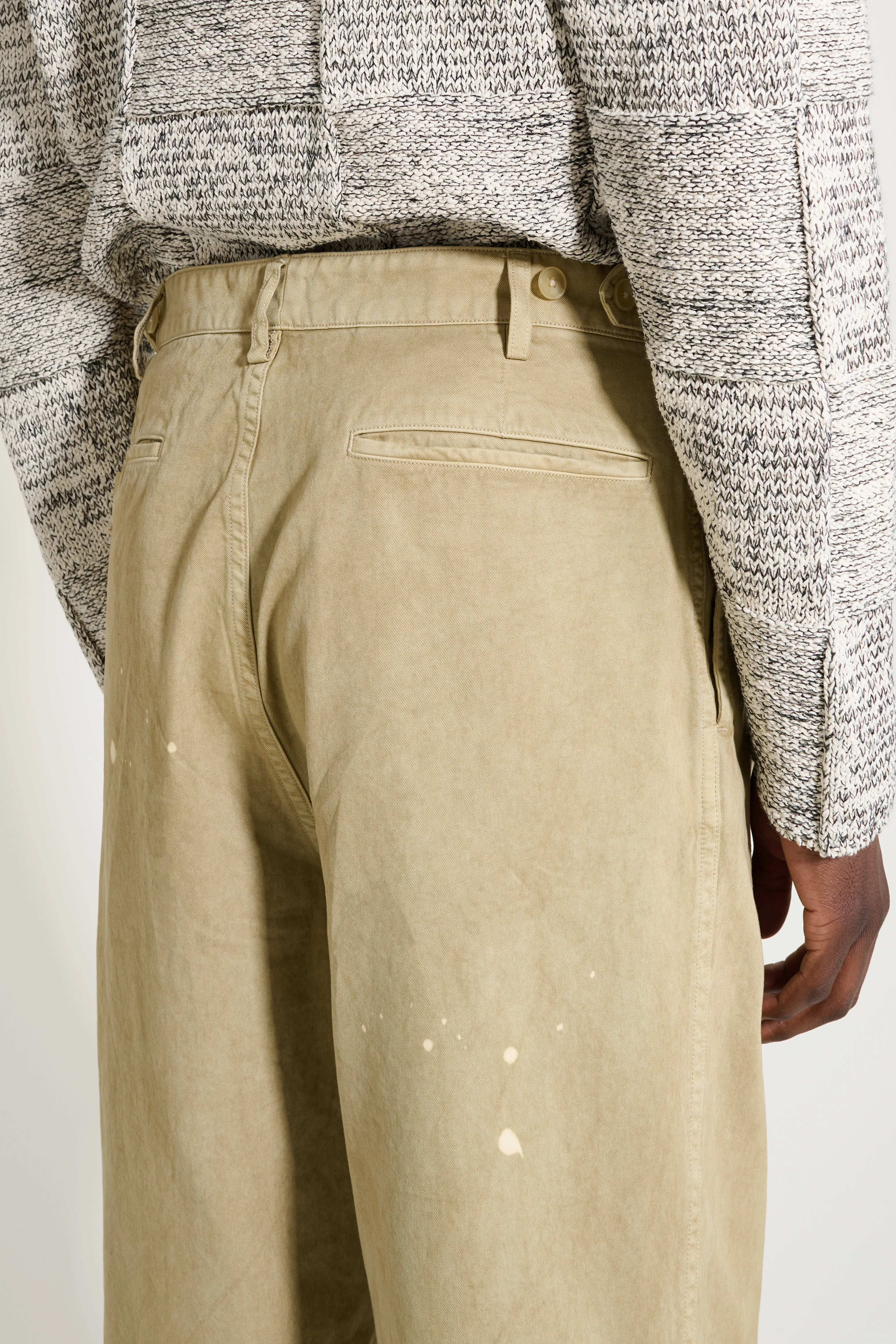 Auralee Garment Dyed Finx Light Chino One-Tuck Wide Pants Beige sold by Tres Bien product image thumbnail 4