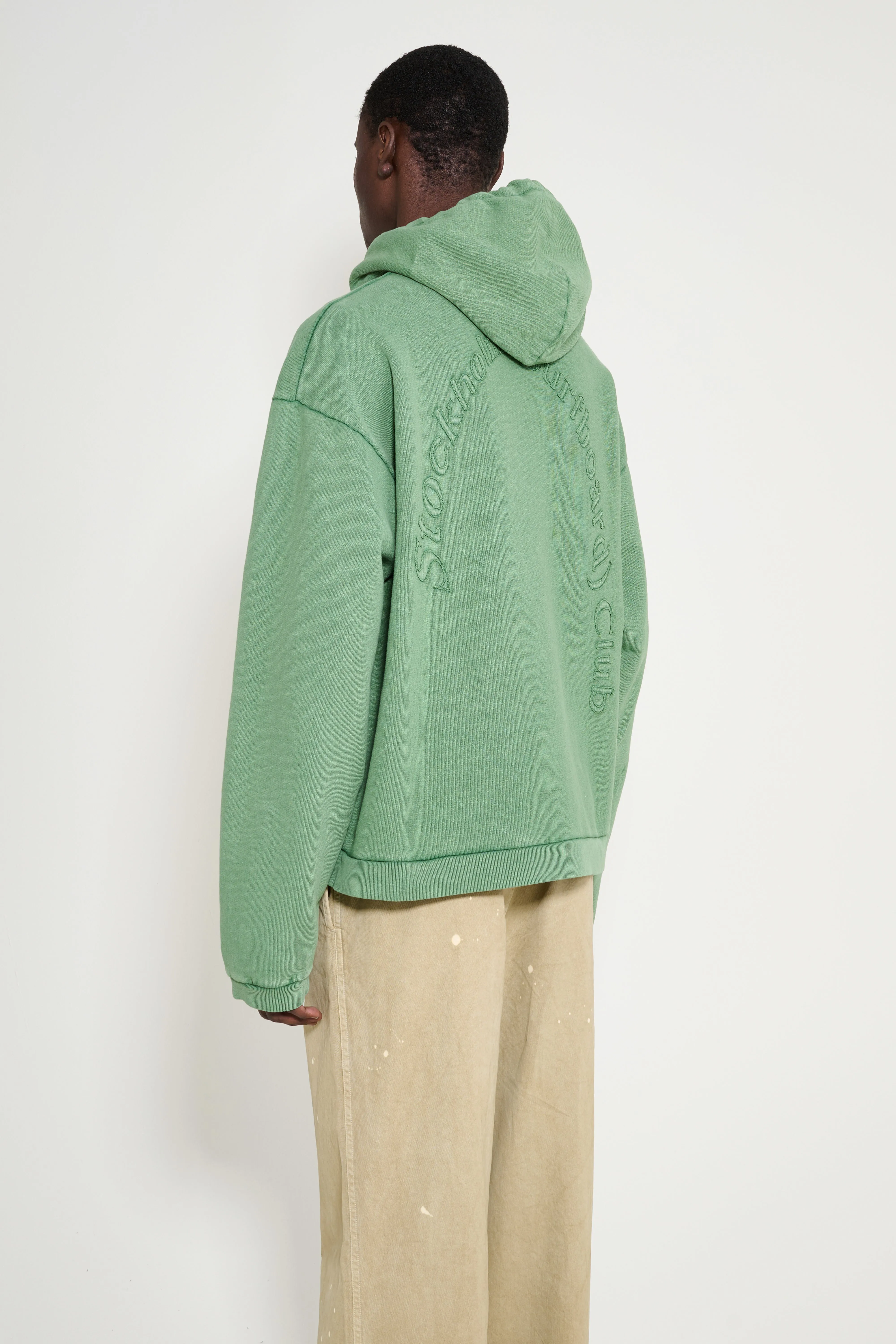 Stockholm Surfboard Club Ulf Logo Hoodie Green Mile sold by Tres Bien product image thumbnail 3