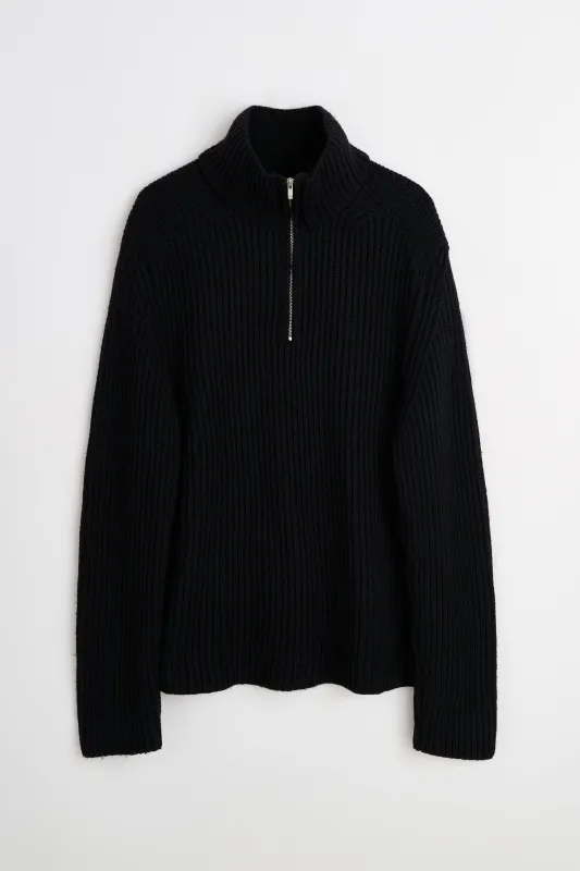 TRÈS BIEN Archive C.P. Company Knitted Half-Zip Sweater Black made by Tres Bien