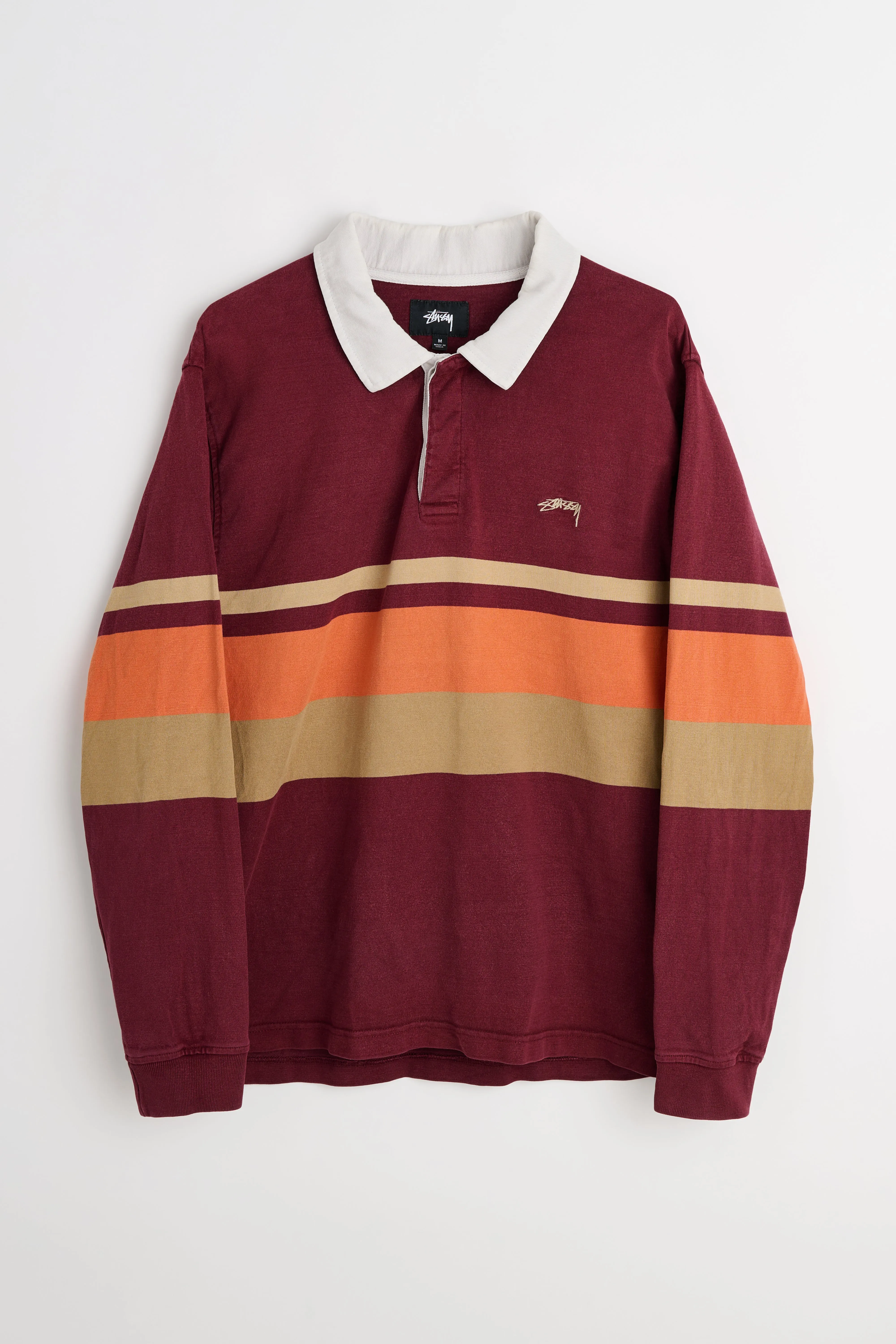TRÈS BIEN Archive Stüssy Rugby Shirt Burgundy / Brown sold by Tres Bien