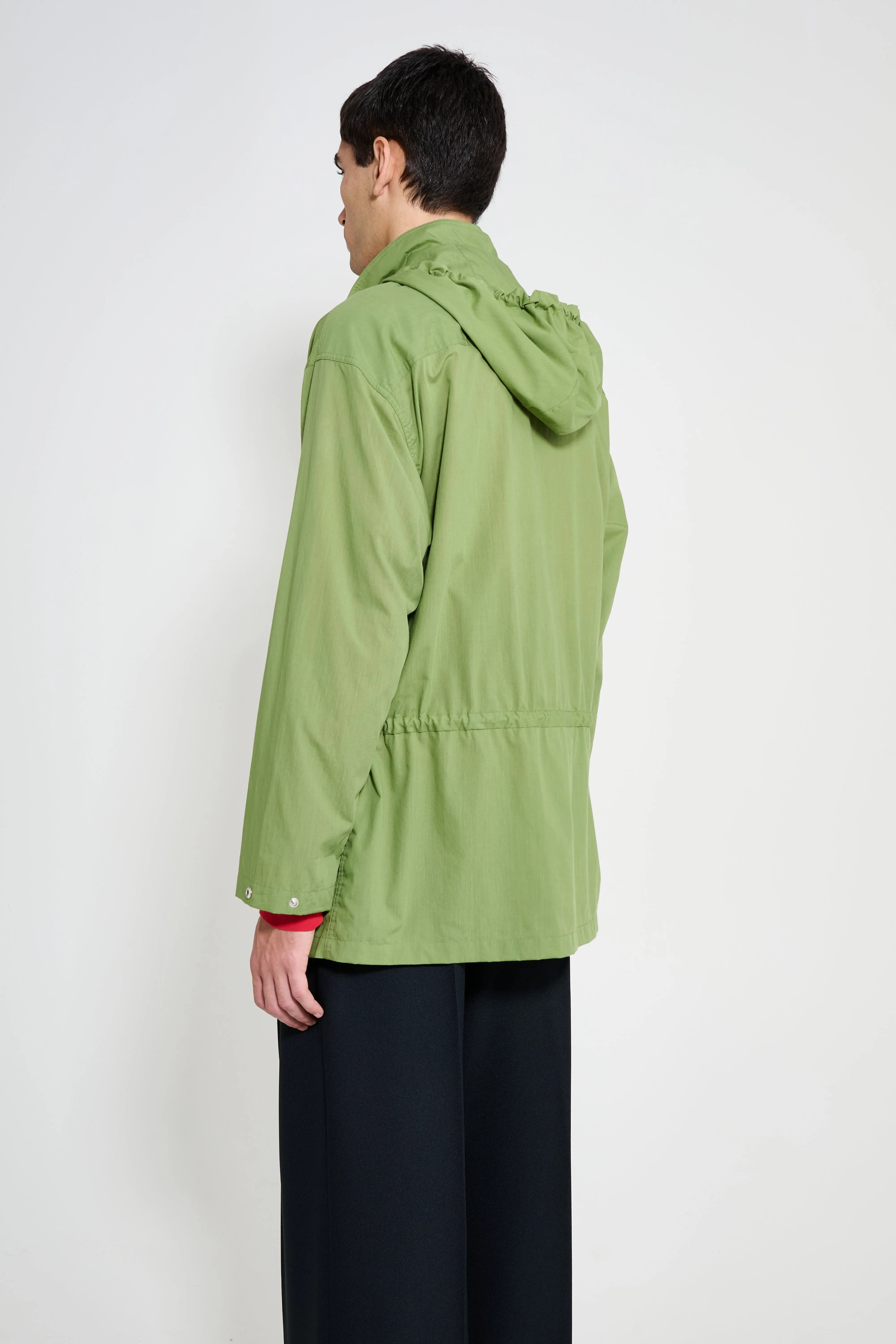 Auralee Super Fine Cotton Lawn Hooded Blouson Dusty Green sold by Tres Bien product image thumbnail 3