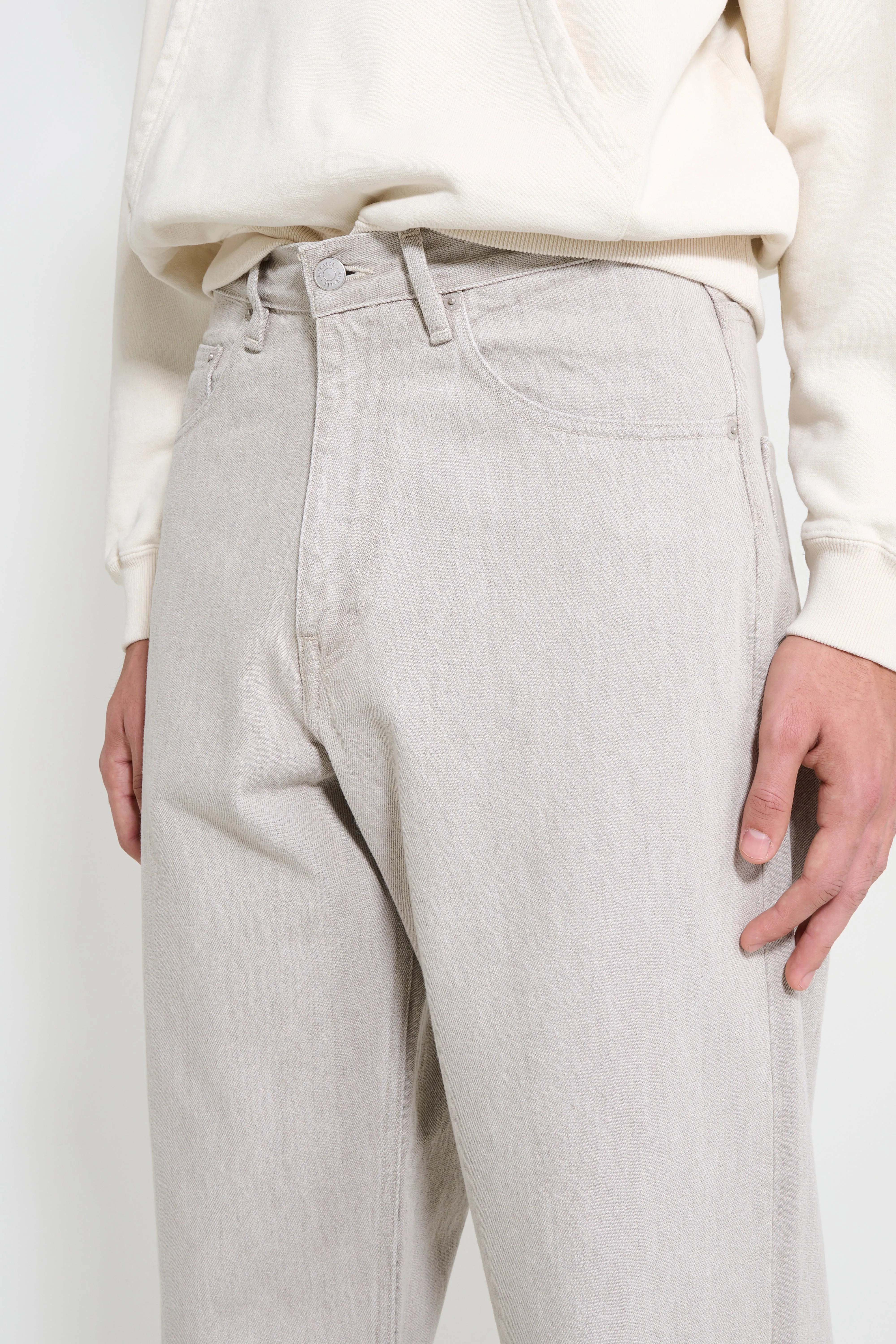 Auralee Faded Hard Twist Denim Wide Pants Brown / Light Grey sold by Tres Bien product image thumbnail 3