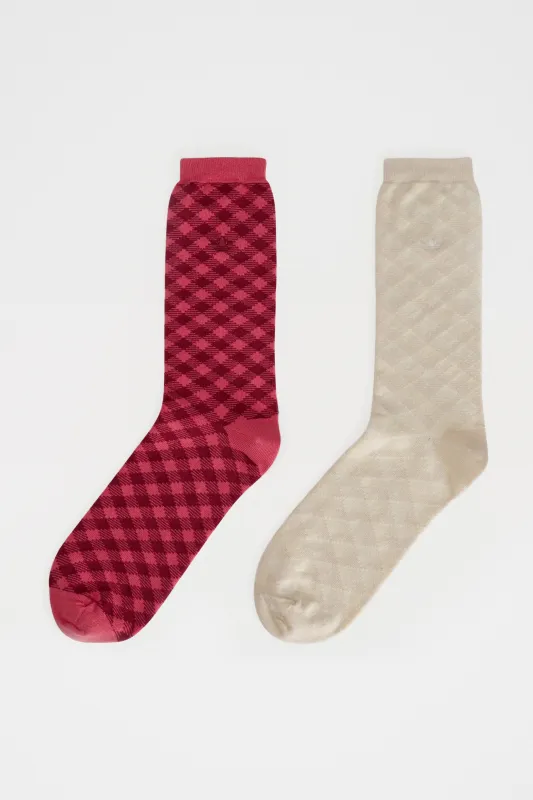 adidas by Wales Bonner Check Sock Craft Pink / Core Brown made by Adidas