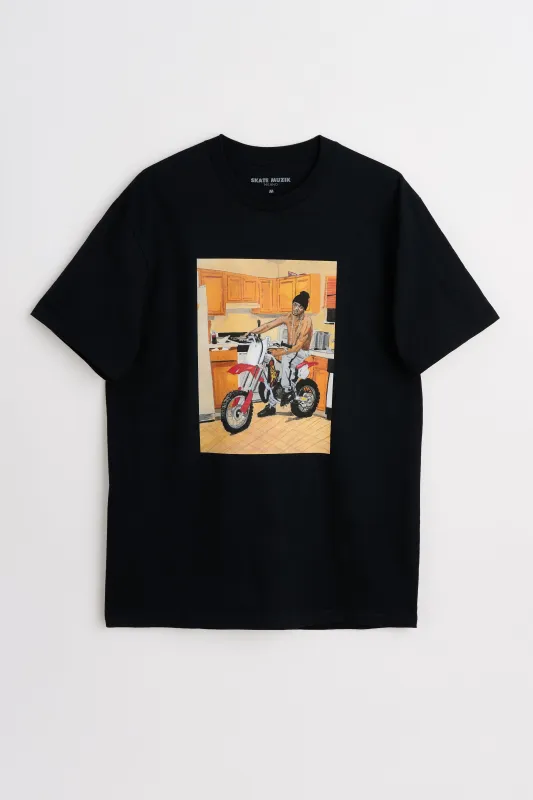 Skate Muzik Fuck Ya Life Tee Black made by Tres Bien