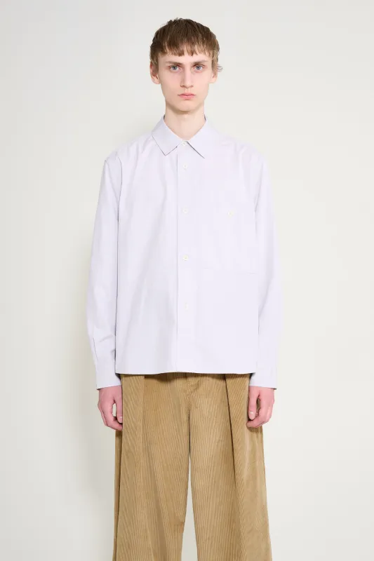 Margaret Howell MHL Overall Shirt Plainweave Cotton Canvas Pebble made by Margaret Howell