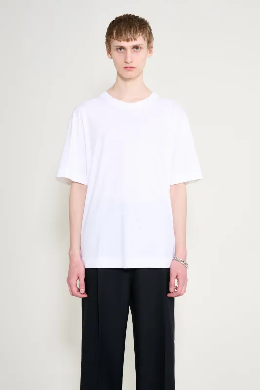 Margaret Howell MHL Simple T-shirt Cotton Linen Jersey White made by Margaret Howell