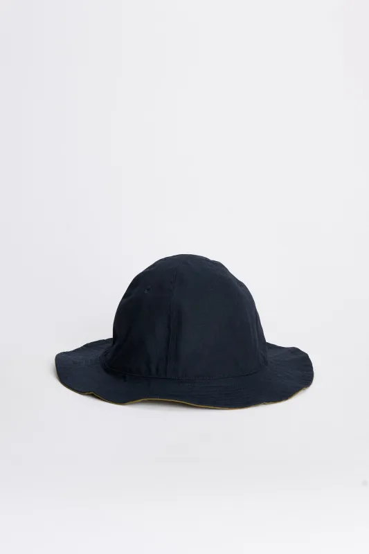 Margaret Howell MHL Reversible Bucket Hat Coarse Yarn Cotton Ink / Olive Green made by Margaret Howell