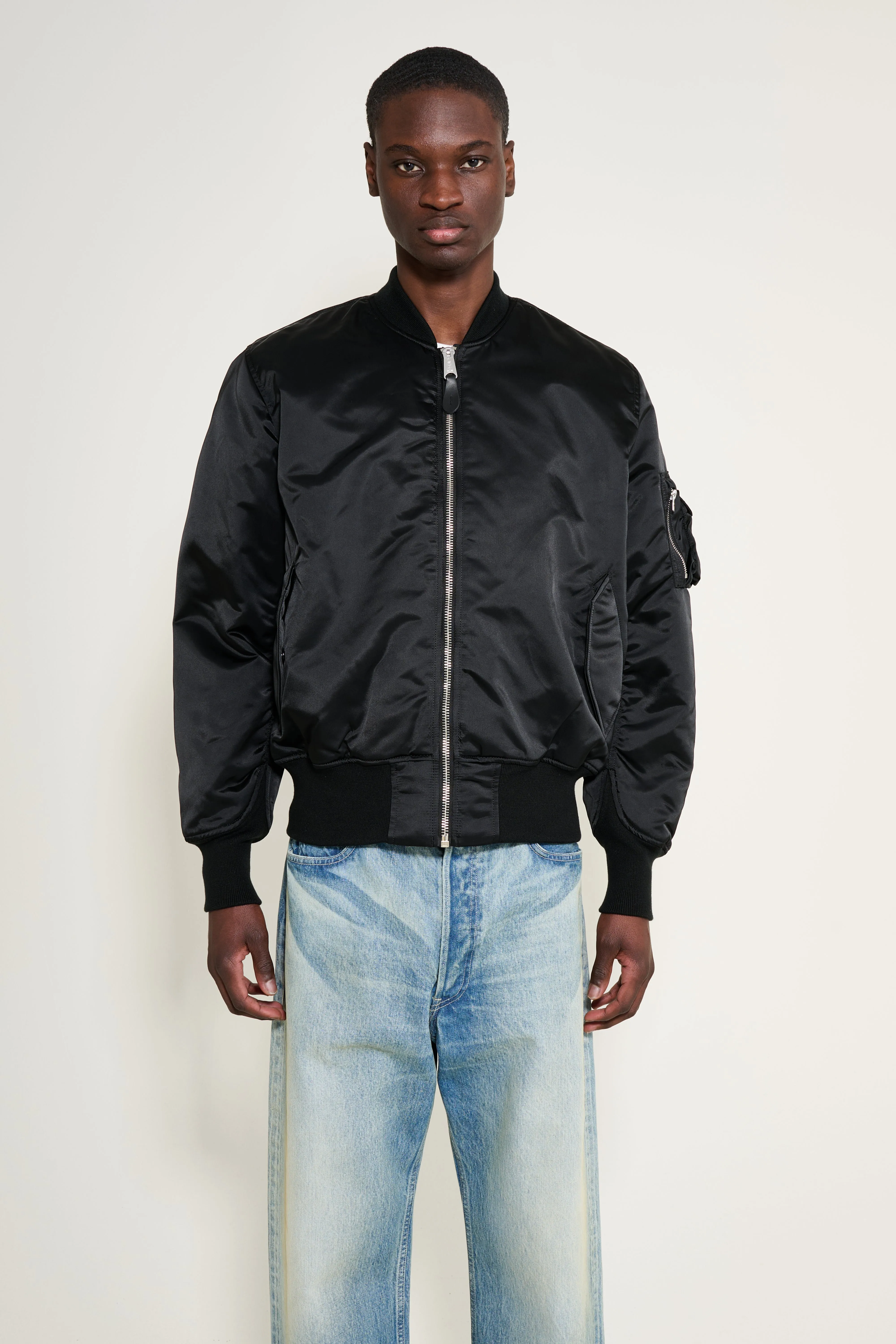 Alpha Industries MA-1 Base Flight Jacket Black sold by Tres Bien
