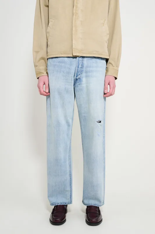 Auralee Faded Selvedge Light Denim Wide Pants Light Indigo made by Auralee