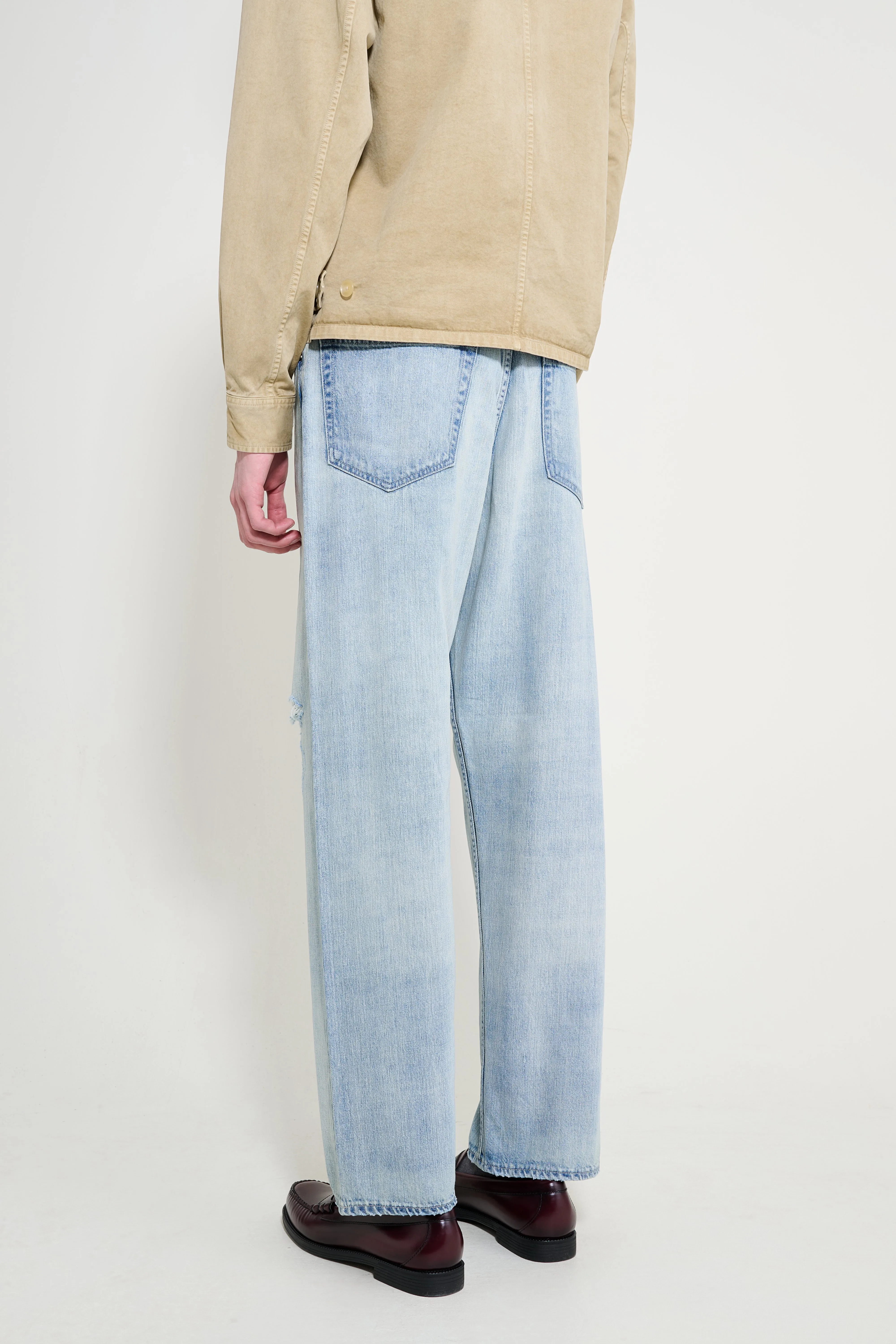 Auralee Faded Selvedge Light Denim Wide Pants Light Indigo sold by Tres Bien product image thumbnail 2
