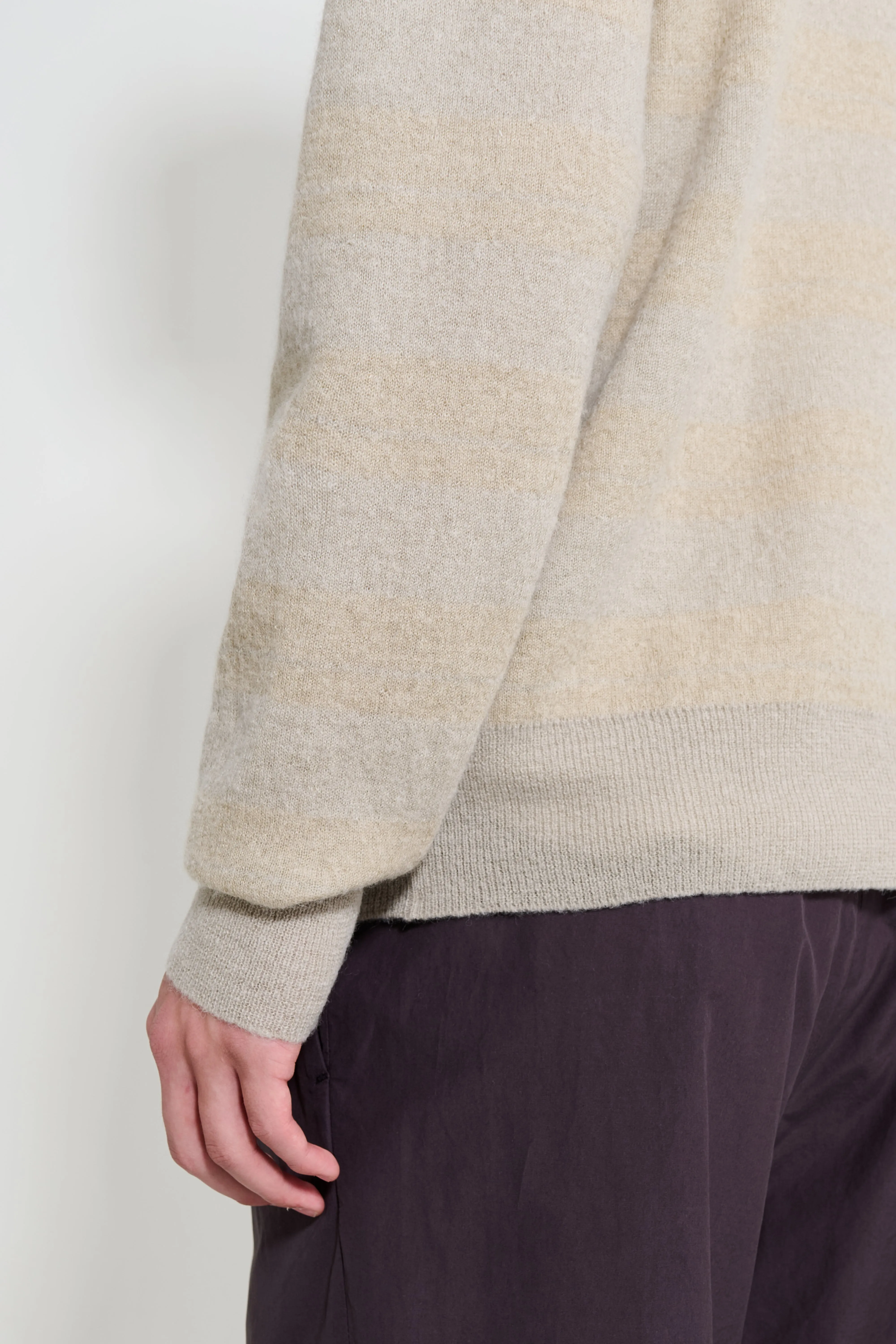 ssstein W/AL/NY Knit Stripe Polo LS Beige Greige Mix sold by Tres Bien product image thumbnail 5