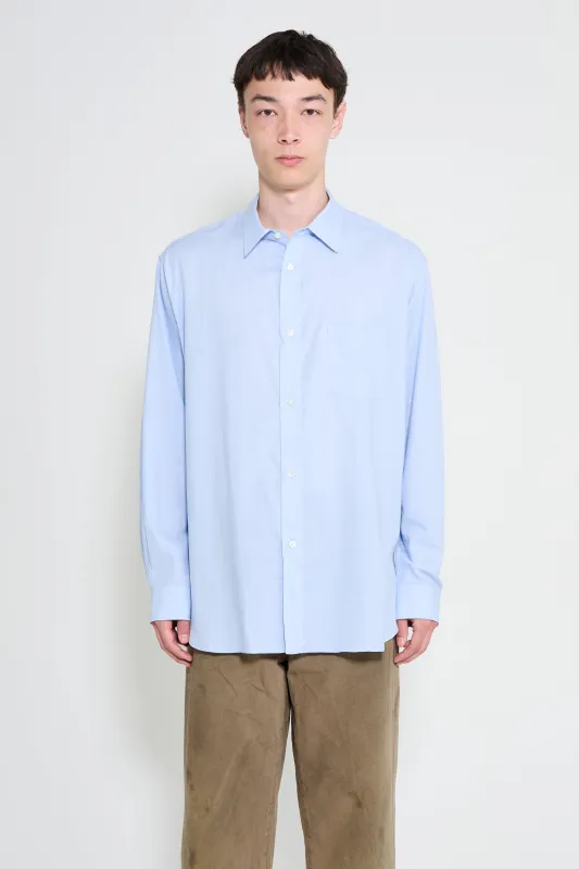 ssstein Cotton Silk Oversized Placket Shirt Sax made by ssstein