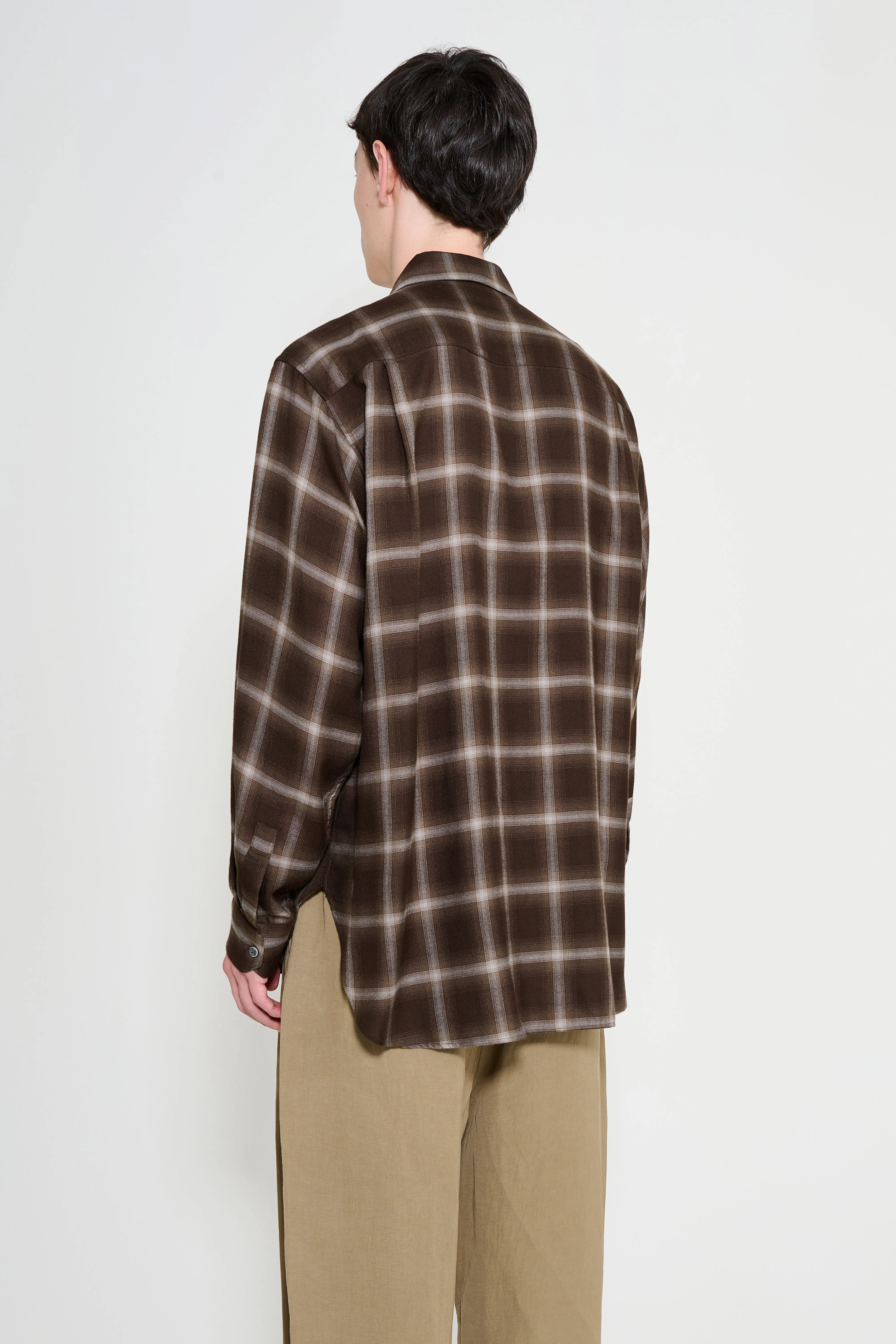 ssstein LY/VIS Check Oversized LS Shirt Brown Ombre sold by Tres Bien product image thumbnail 3