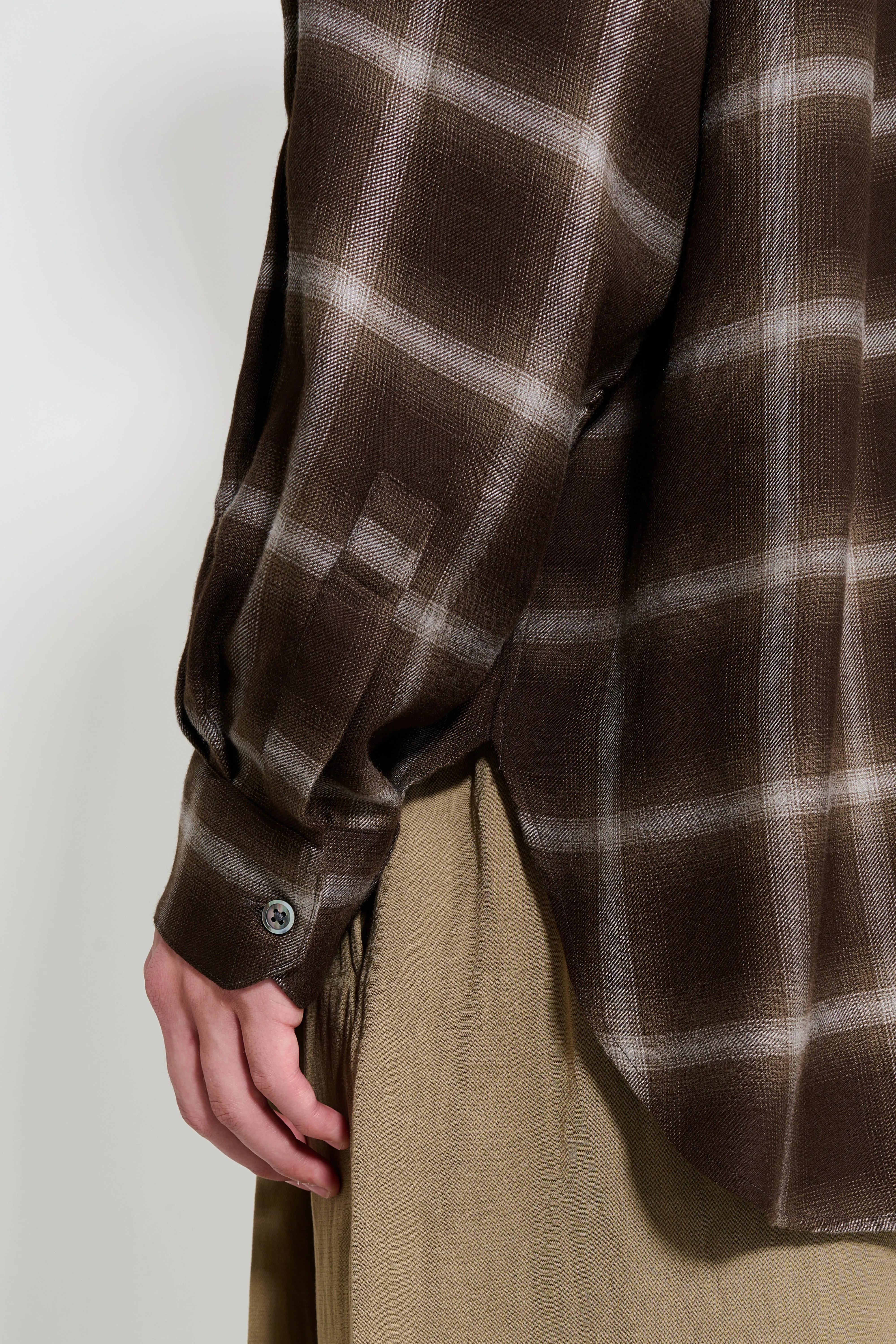 ssstein LY/VIS Check Oversized LS Shirt Brown Ombre sold by Tres Bien product image thumbnail 5