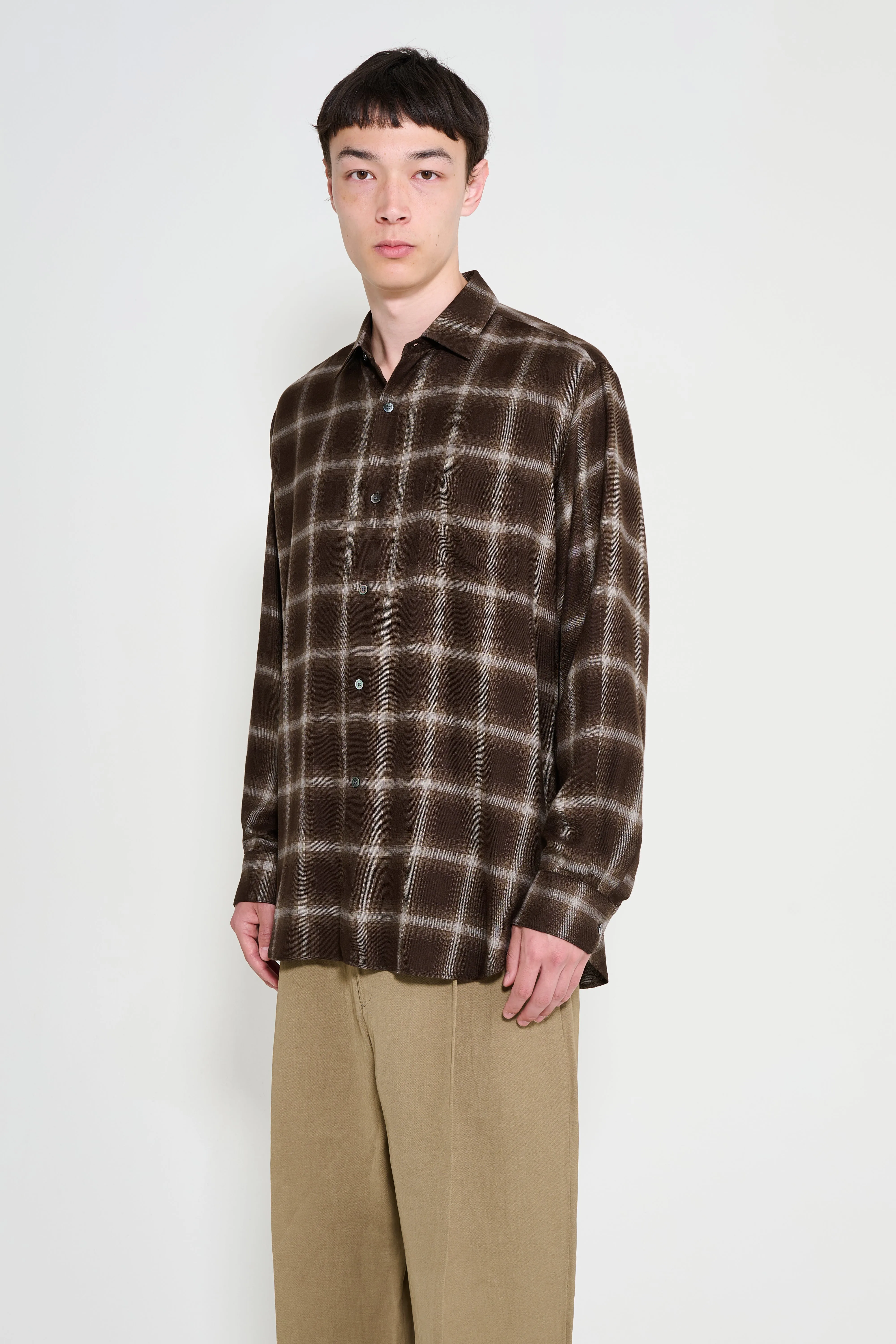 ssstein LY/VIS Check Oversized LS Shirt Brown Ombre sold by Tres Bien product image thumbnail 2