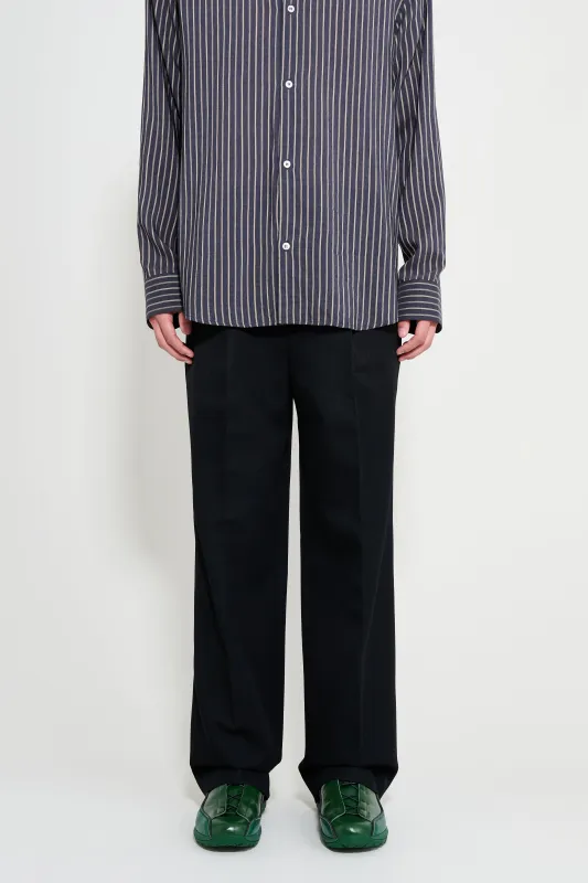 ssstein Wool Kersey Straight Trousers Black made by ssstein