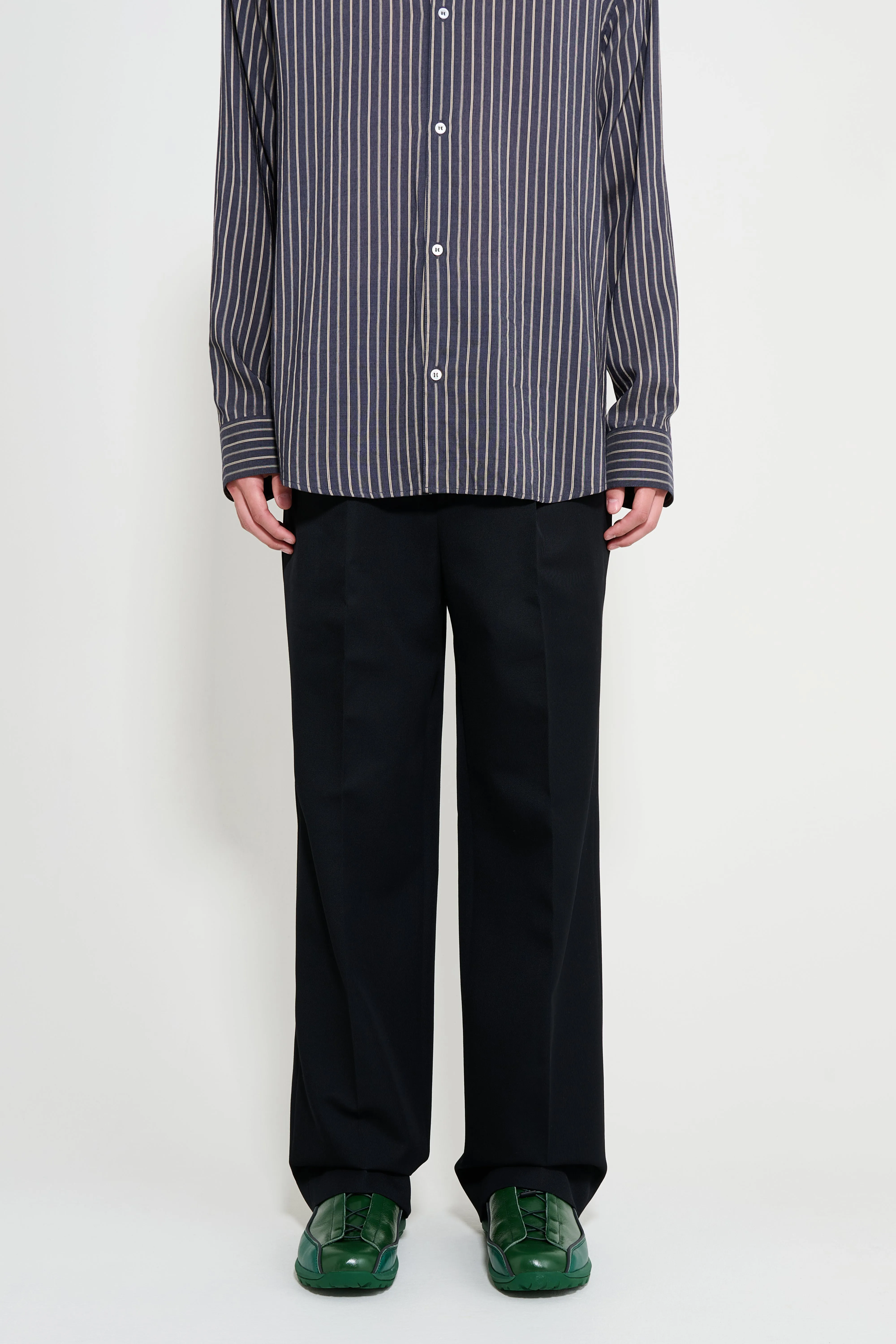 ssstein Wool Kersey Straight Trousers Black sold by Tres Bien