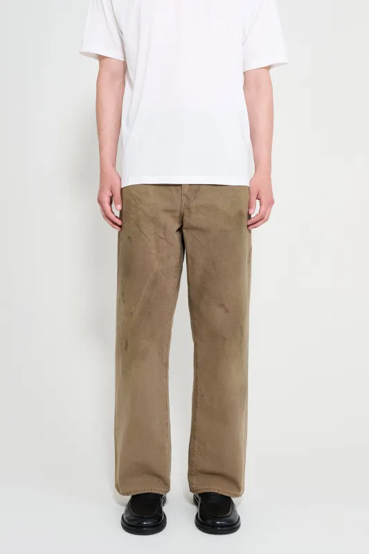 ssstein Sulfur Dyed Oxford Vintage Wide Pants Khaki Beige made by ssstein